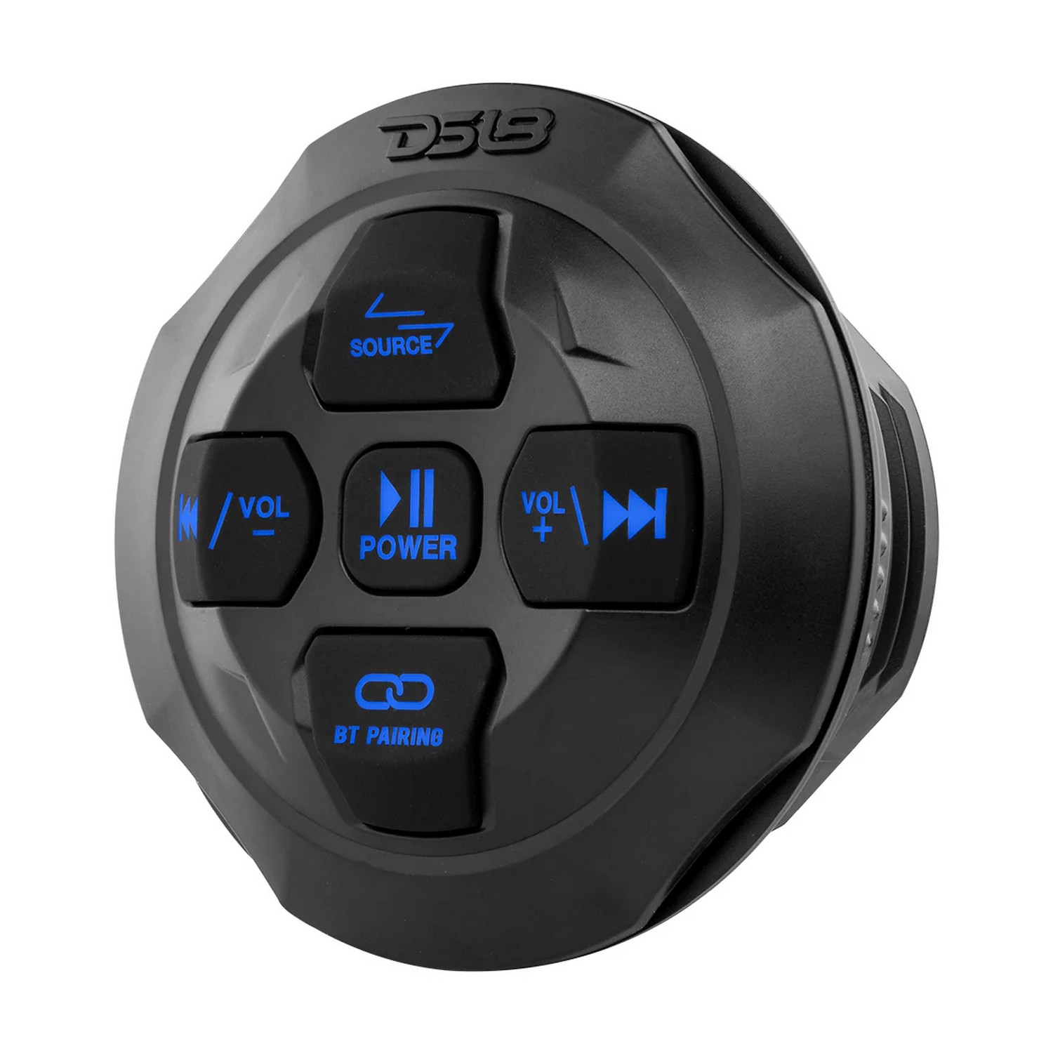 Купить Аудиоприемник DS18 BTRC-R Ø96мм 20Гц–20кГц 12-14,4В IP65 цифровой Bluetooth 5.0 вход AUX/USB с контроллером совместим с Android/iOS черный 7ft.ru в интернет магазине Семь Футов