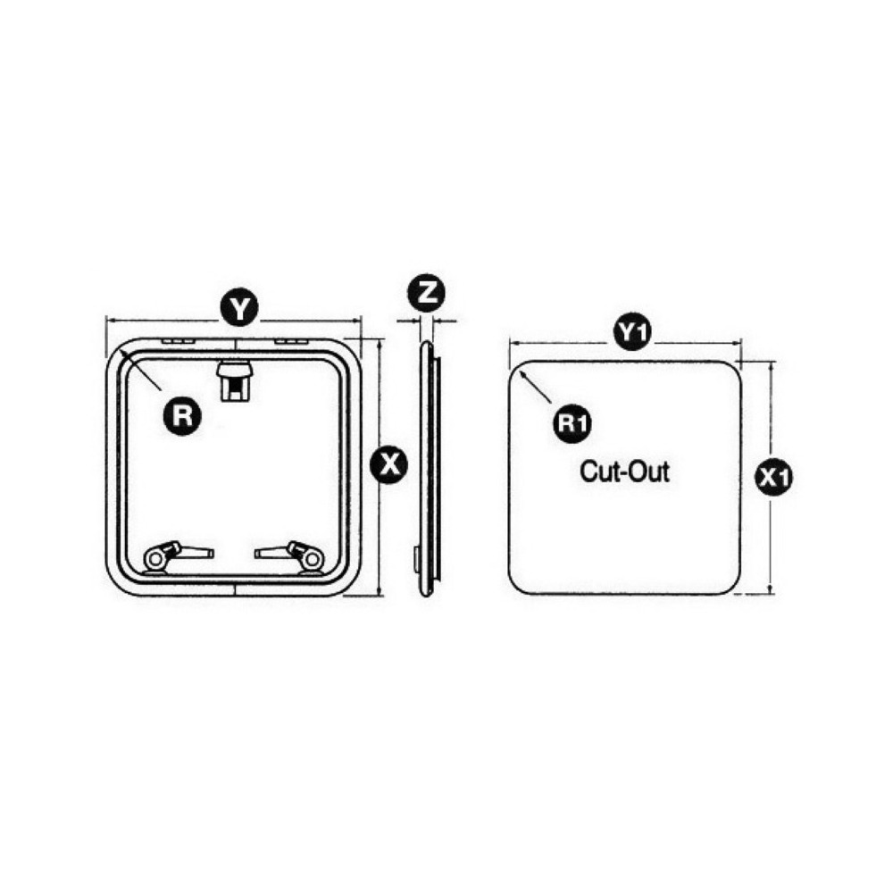 Купить Люк палубный низкопрофильный Lewmar Low Profile 39903031 размер 03 246x301x25мм вырез 176x231мм с самоподдерживающейся крышкой из черного алюминия 7ft.ru в интернет магазине Семь Футов