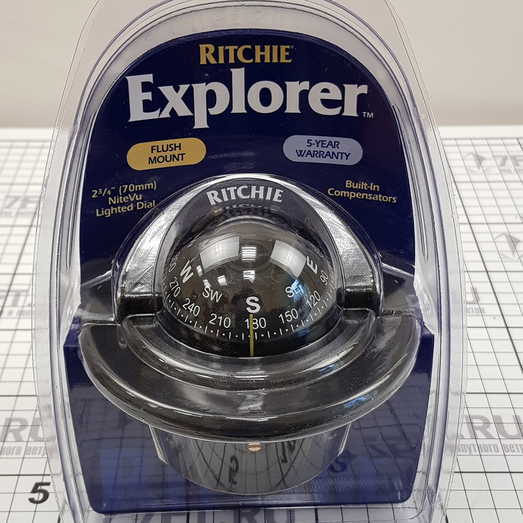 Купить Компас Ritchie Navigation Explorer F-50 картушка 70мм 12В 124x104мм врезной с конической картушкой чёрный 7ft.ru в интернет магазине Семь Футов