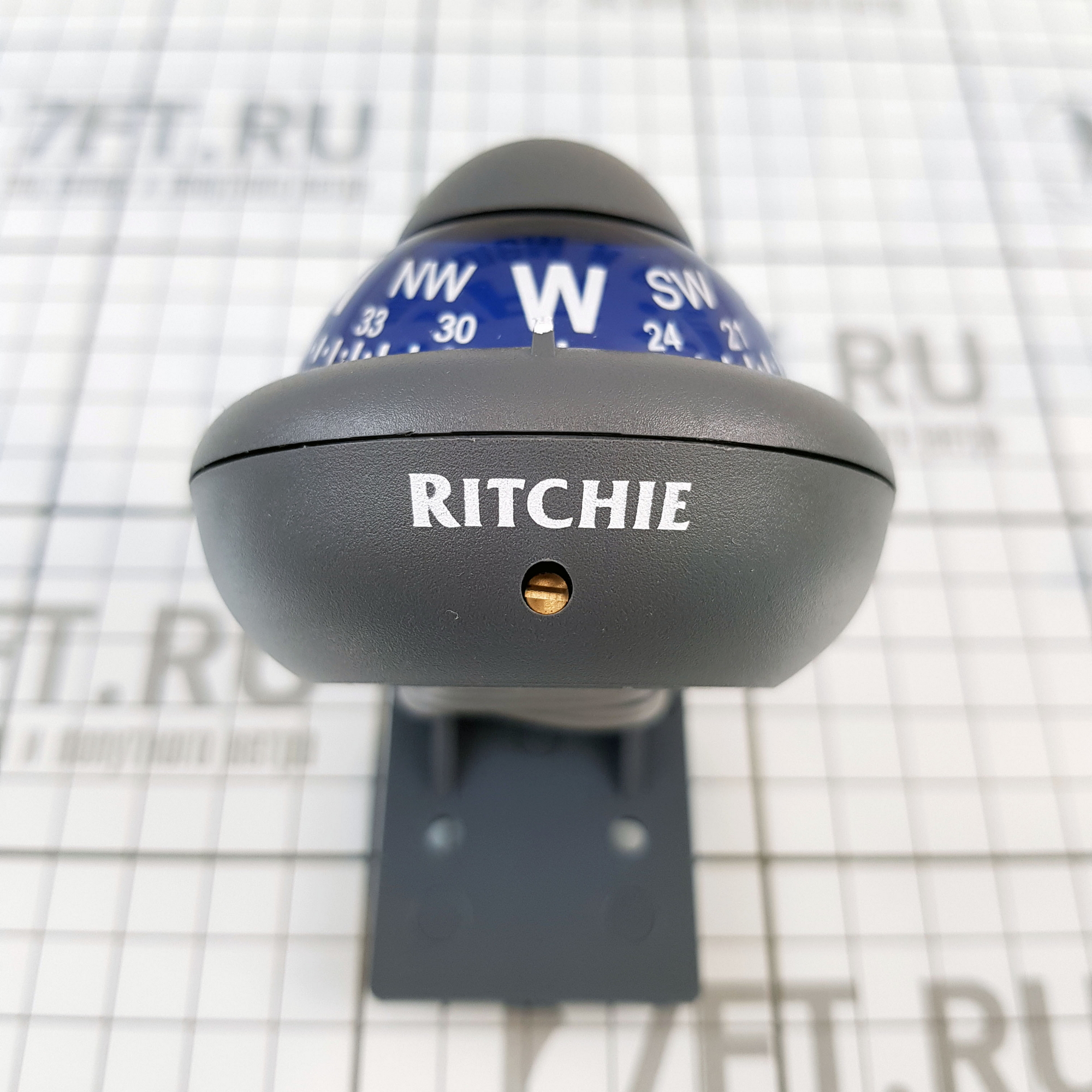 Купить Компас с конической картушкой Ritchie Navigation Sport X-10-A серый/синий 51мм 12В большие цифры устанавливается на кронштейне 7ft.ru в интернет магазине Семь Футов