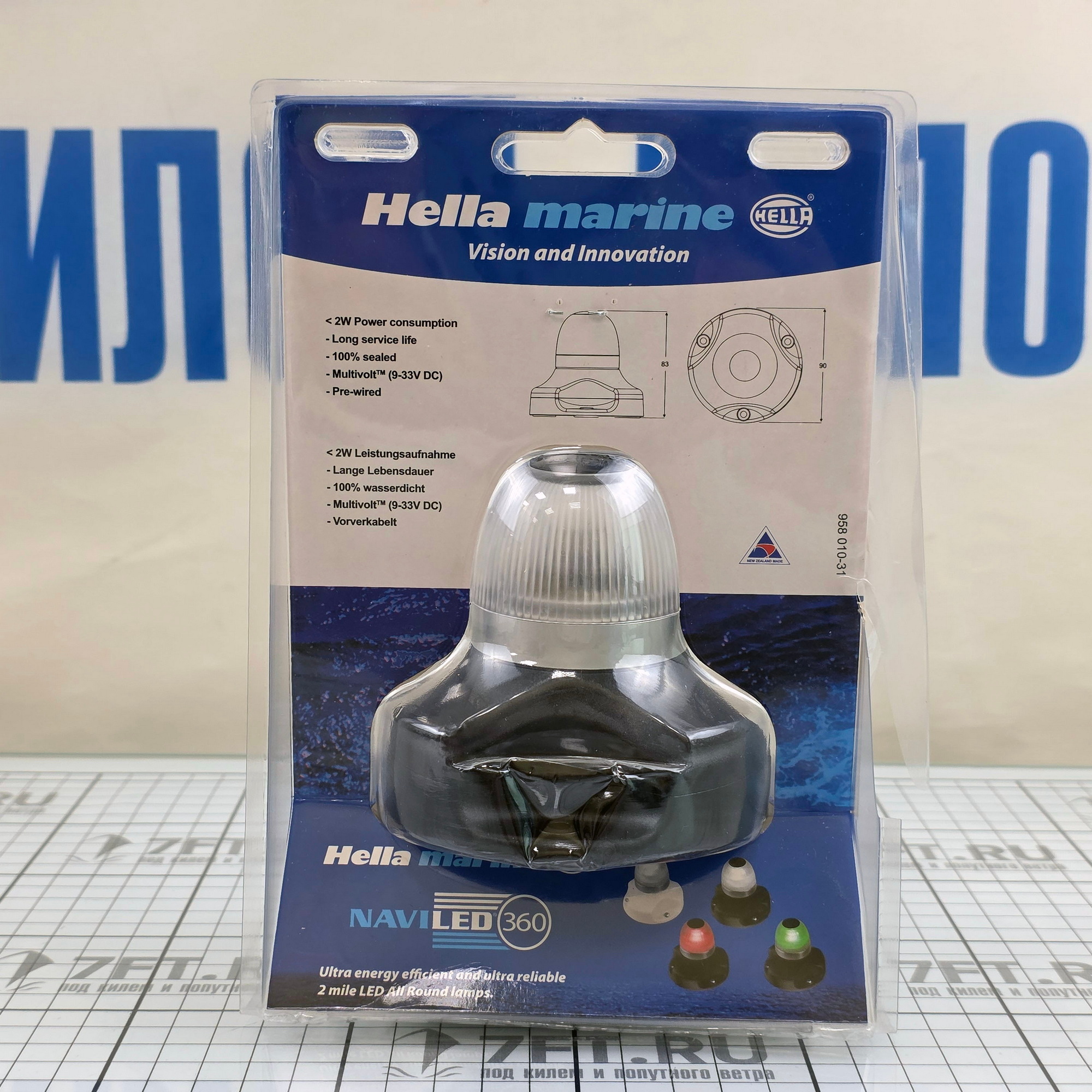 Купить Круговой огонь Hella Marine NaviLED 360 2LT 980 910-101 белый 360° 9-33В 2Вт видимость 2 мили в черном пластиковом корпусе для поверхностного монтажа 7ft.ru в интернет магазине Семь Футов