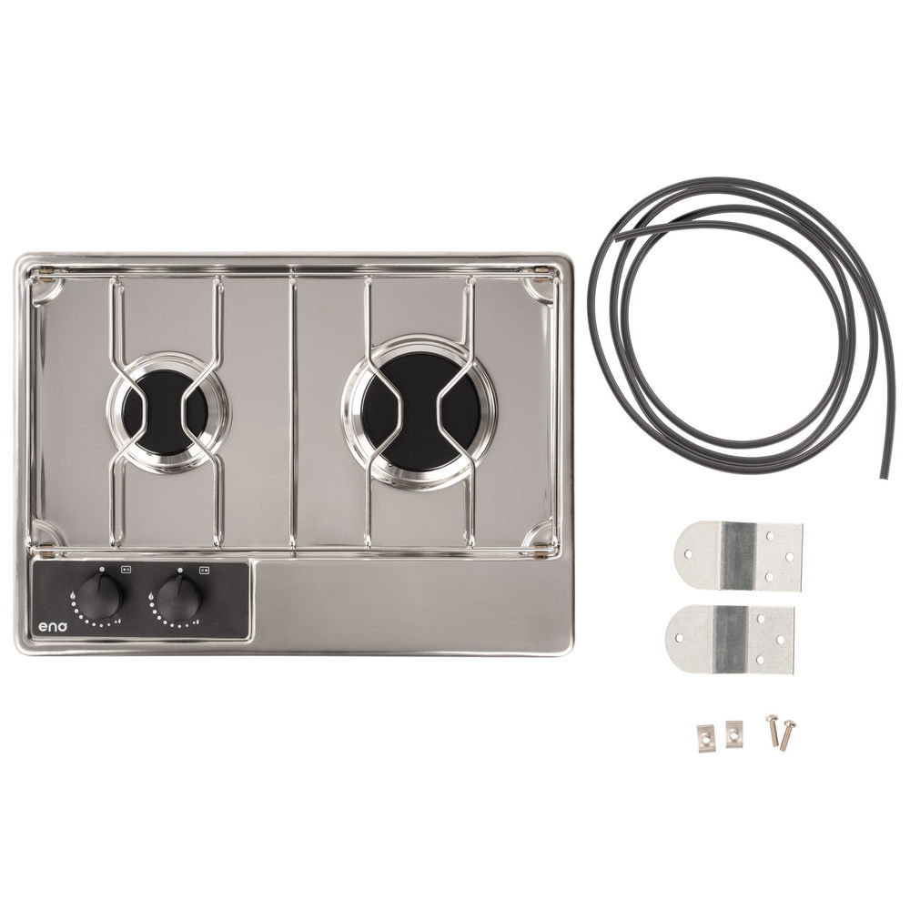 Купить Плита газовая двухконфорочная встраиваемая ENO MASTER-2 432040010785 472x342x77мм 1,75-2,5кВт со стеклянной крышкой и газ-контролем 7ft.ru в интернет магазине Семь Футов