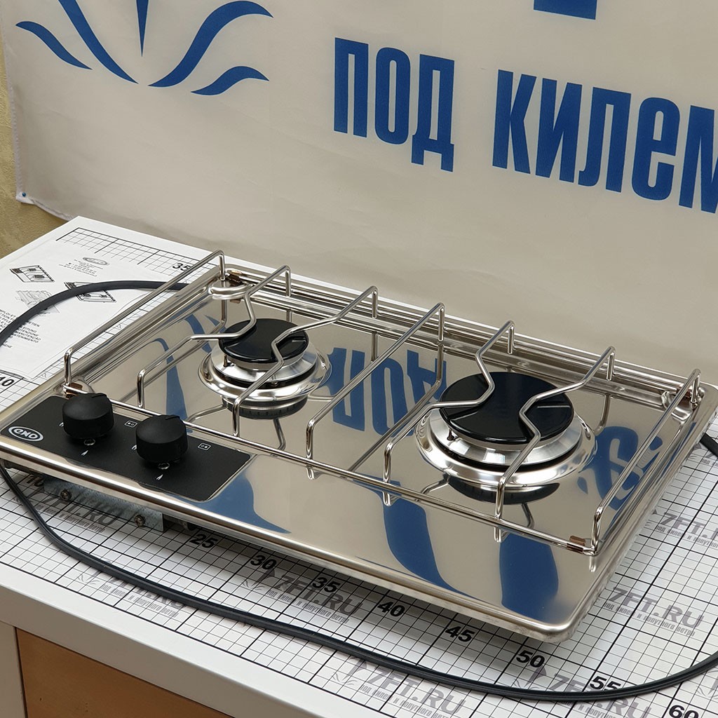 Купить Плита газовая двухконфорочная встраиваемая ENO MASTER-2 432040010785 472x342x77мм 1,75-2,5кВт со стеклянной крышкой и газ-контролем 7ft.ru в интернет магазине Семь Футов