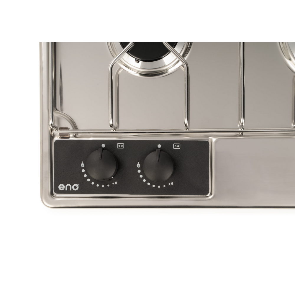 Купить Плита газовая двухконфорочная встраиваемая ENO MASTER-2 432040010785 472x342x77мм 1,75-2,5кВт со стеклянной крышкой и газ-контролем 7ft.ru в интернет магазине Семь Футов