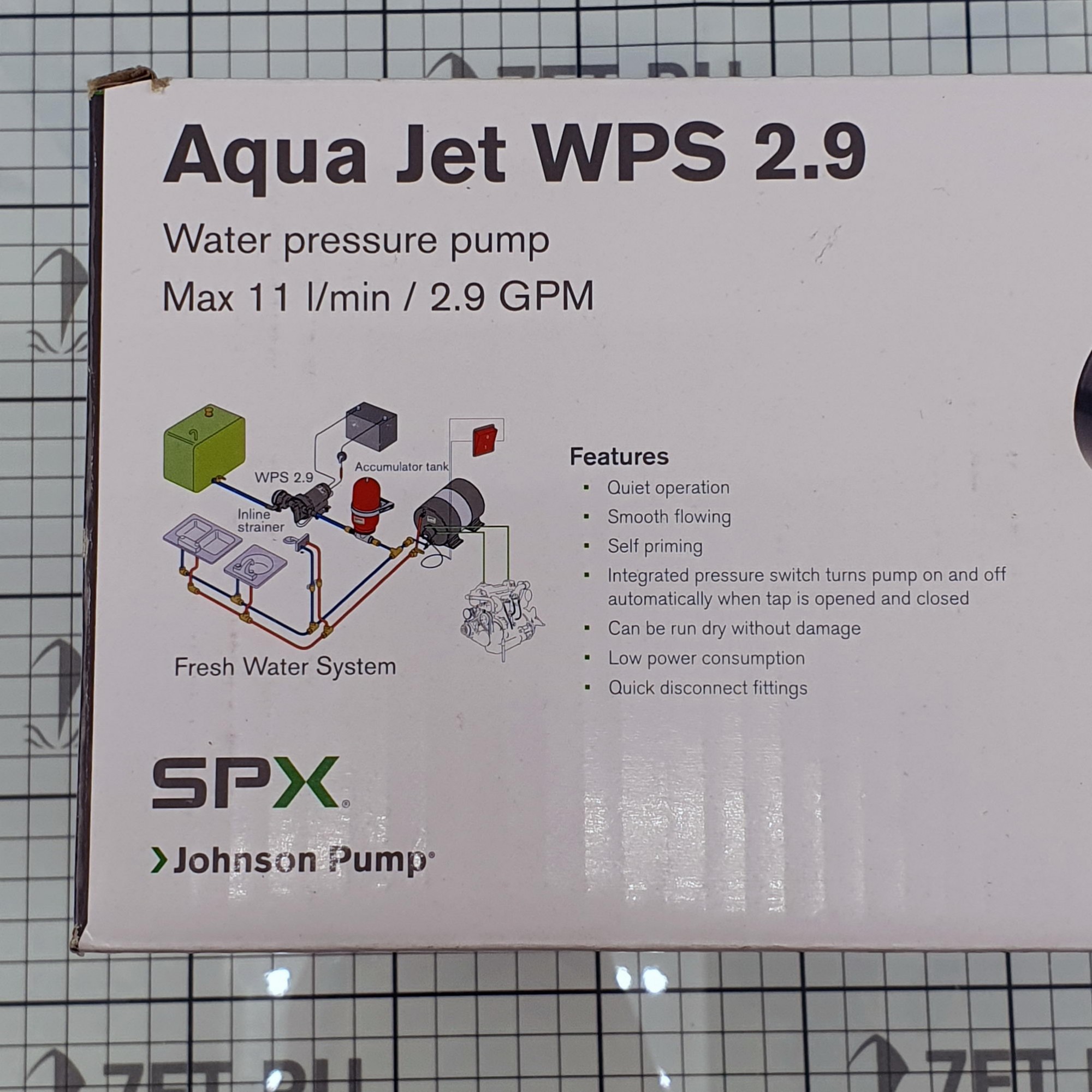 Купить Гидрофор пятикамерный Johnson Pump Aqua Jet WPS 2,9 10-13405-03 12В 11л/мин 2,8бар 7ft.ru в интернет магазине Семь Футов