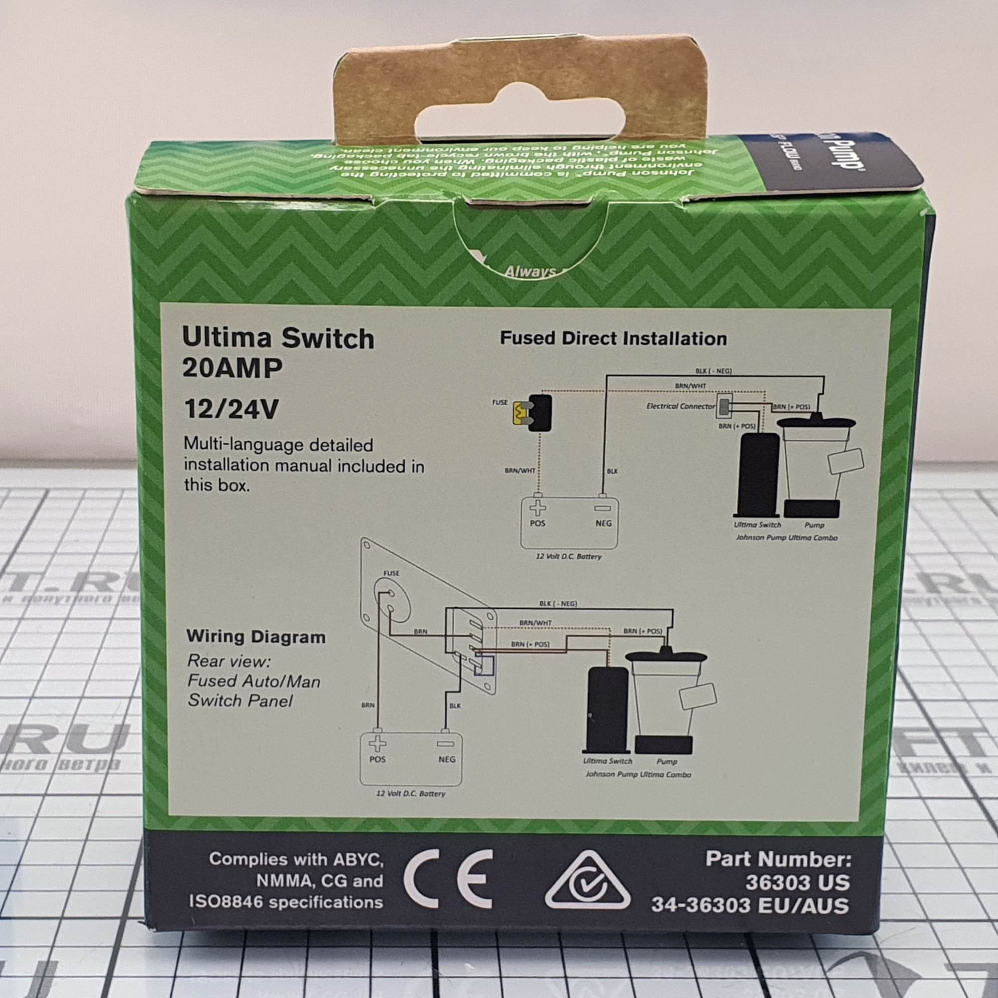 Купить Автоматический выключатель насоса/помпы Johnson Pump Ultima 34-36303 12/24В 20А 85x62x30мм 7ft.ru в интернет магазине Семь Футов