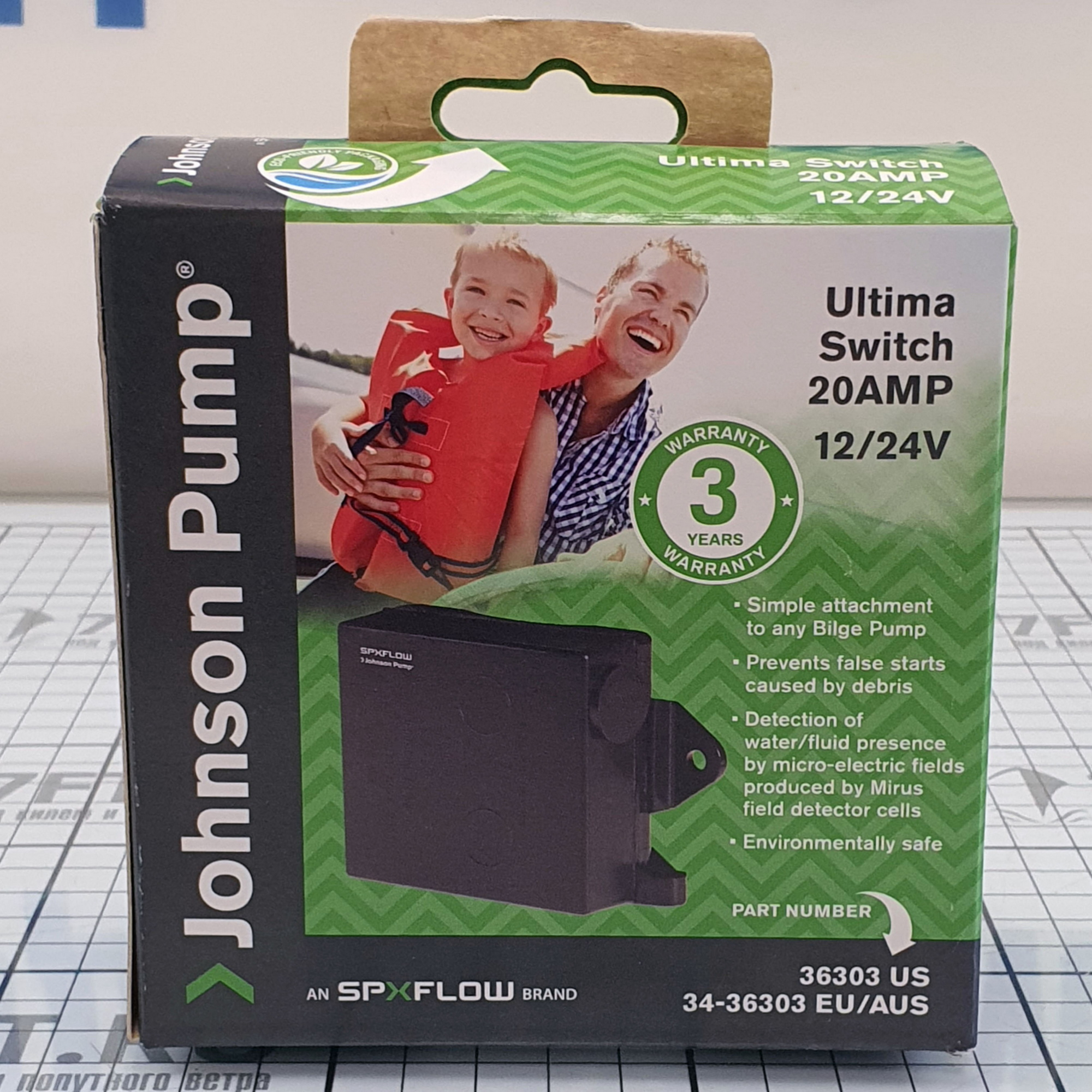 Купить Автоматический выключатель насоса/помпы Johnson Pump Ultima 34-36303 12/24В 20А 85x62x30мм 7ft.ru в интернет магазине Семь Футов
