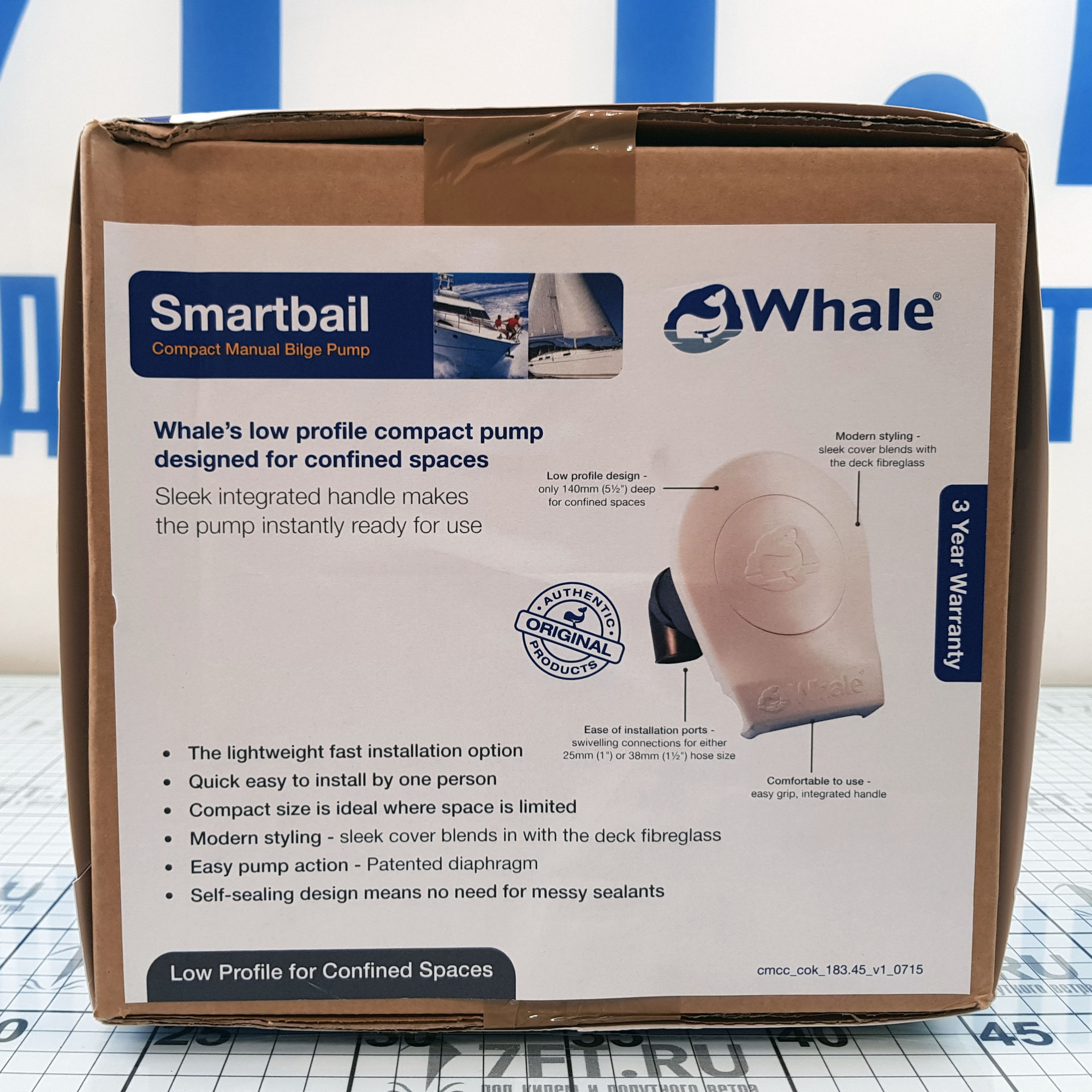 Купить Помпа трюмная ручная Whale Smartbail BP5012 33 л/мин 25 и 38 мм врезная в палубу 7ft.ru в интернет магазине Семь Футов