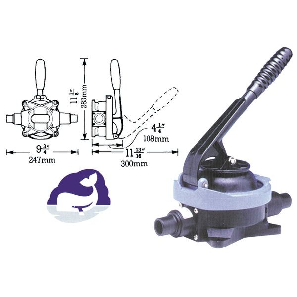 Купить Помпа трюмная ручная Whale Gusher Urchin BP9005 55л/мин под шланг Ø25/38мм устанавливается на переборку 7ft.ru в интернет магазине Семь Футов
