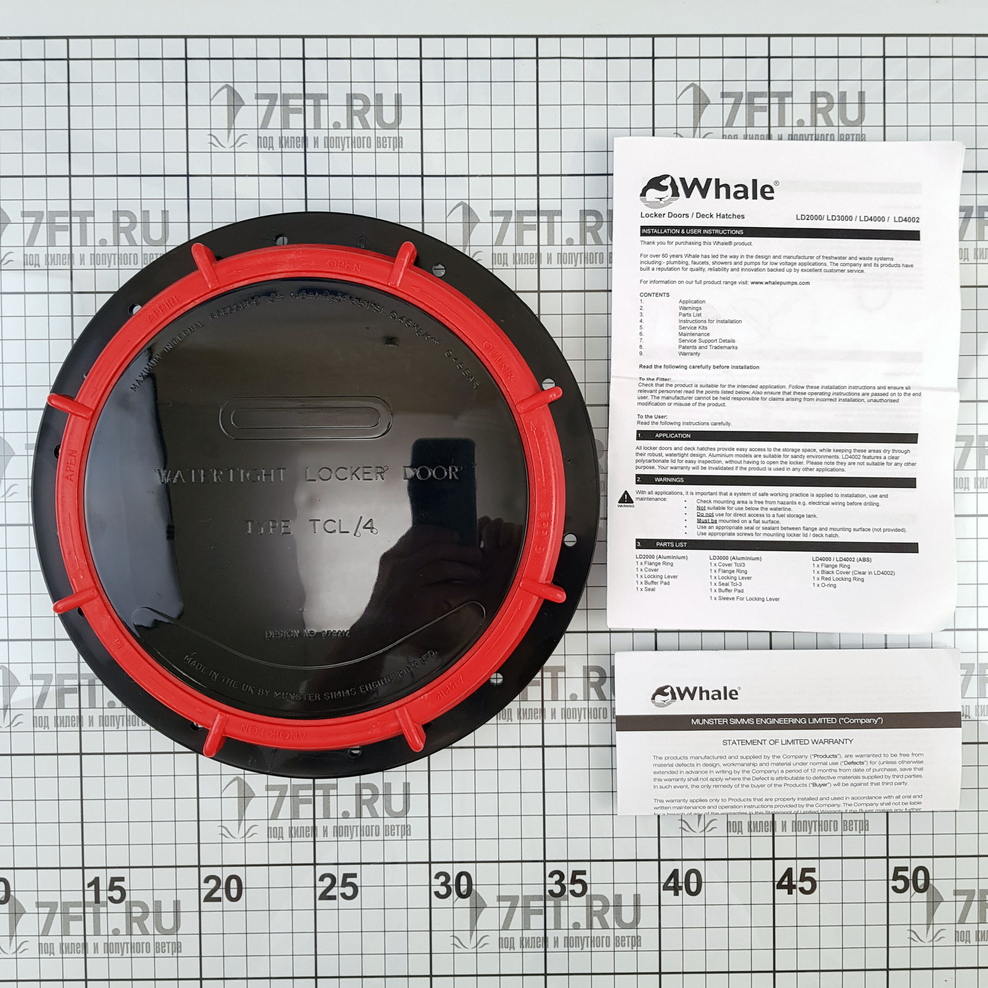 Купить Лючок инспекционный водонепроницаемый Whale TCL4 LD4000 Ø236мм непрозрачный 7ft.ru в интернет магазине Семь Футов