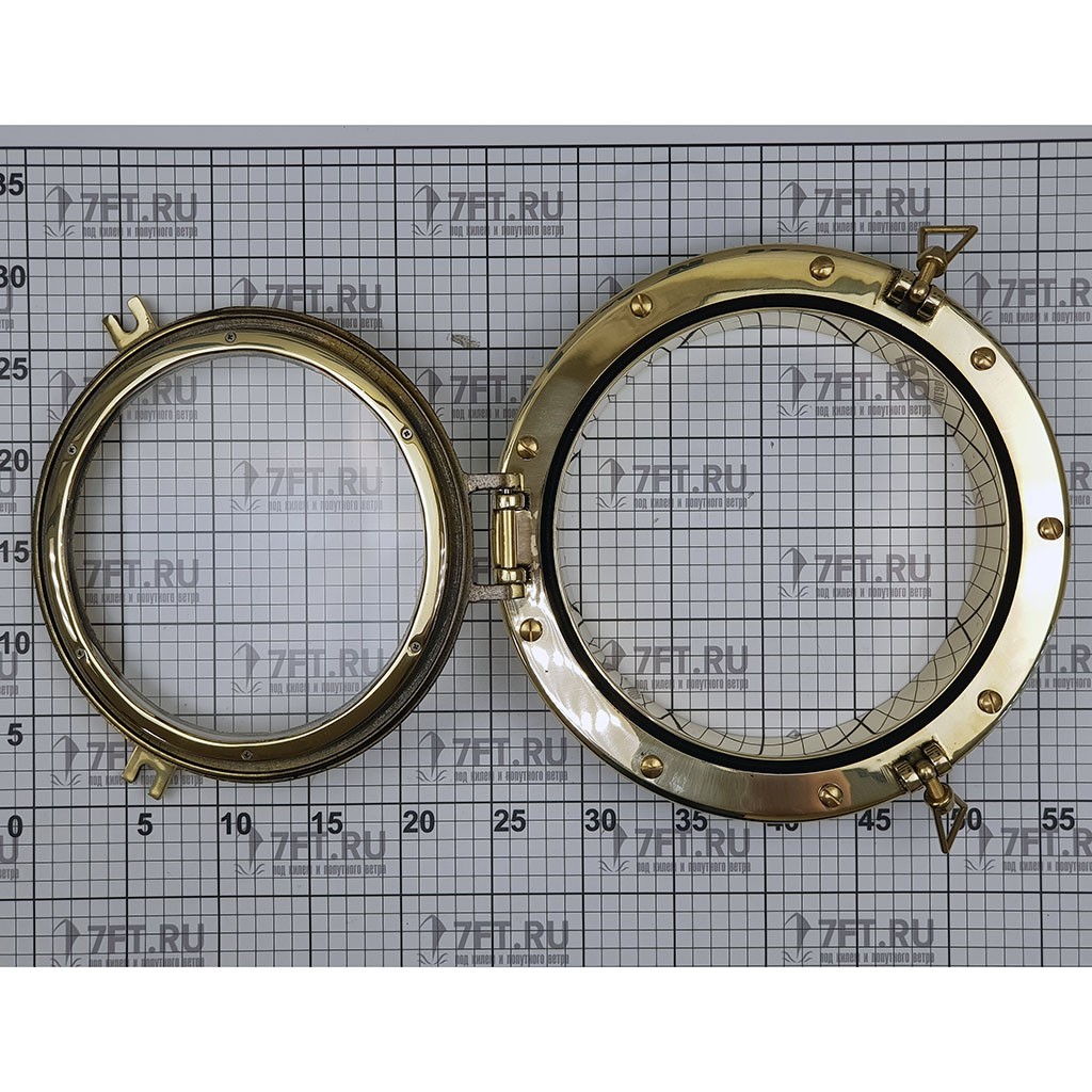 Купить Иллюминатор открывающийся Foresti & Suardi 7B.50.L 300 х 50 мм из полированной латуни 7ft.ru в интернет магазине Семь Футов