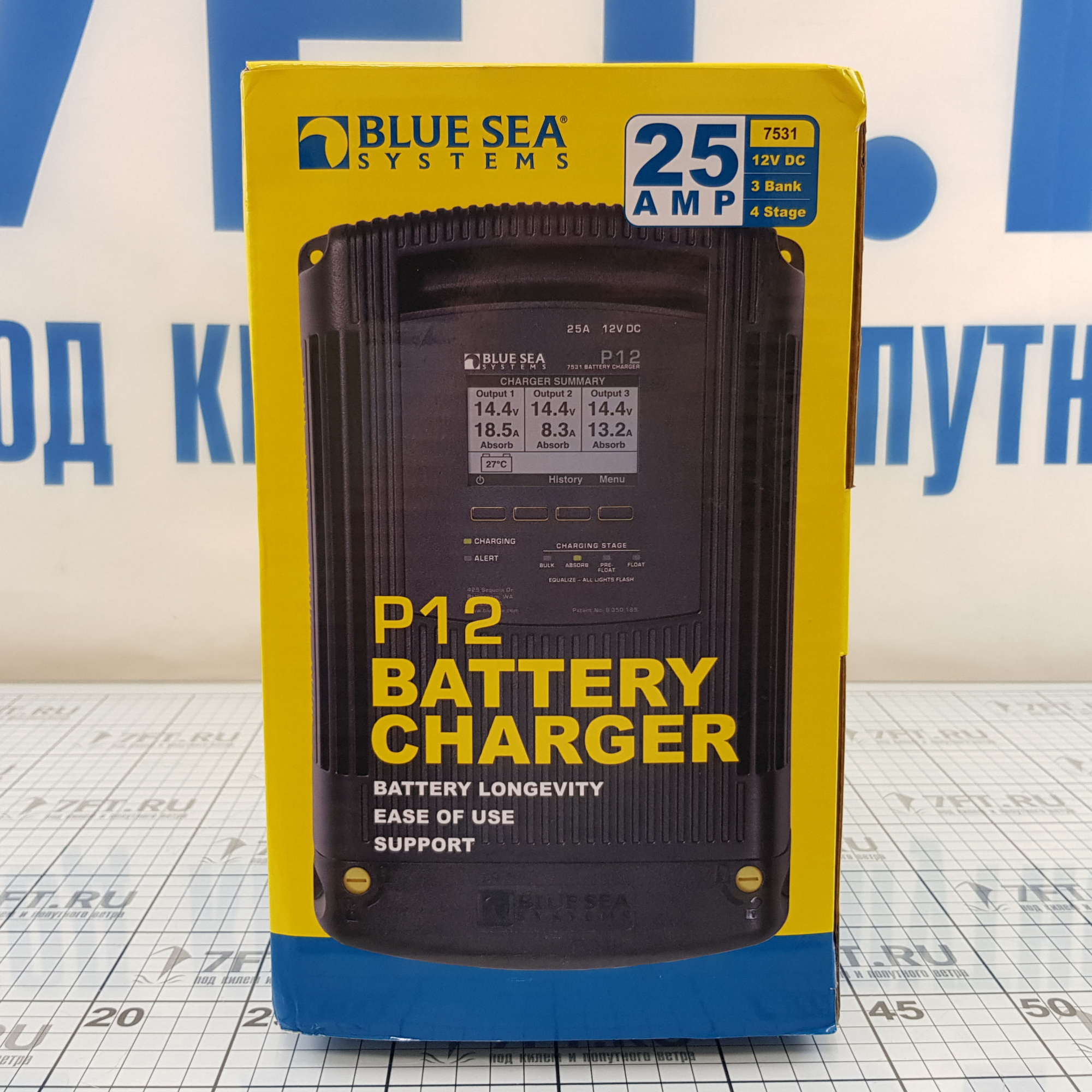 Купить Зарядное устройство Blue Sea P12 7531 12В 25А на 3 аккумулятора 7ft.ru в интернет магазине Семь Футов