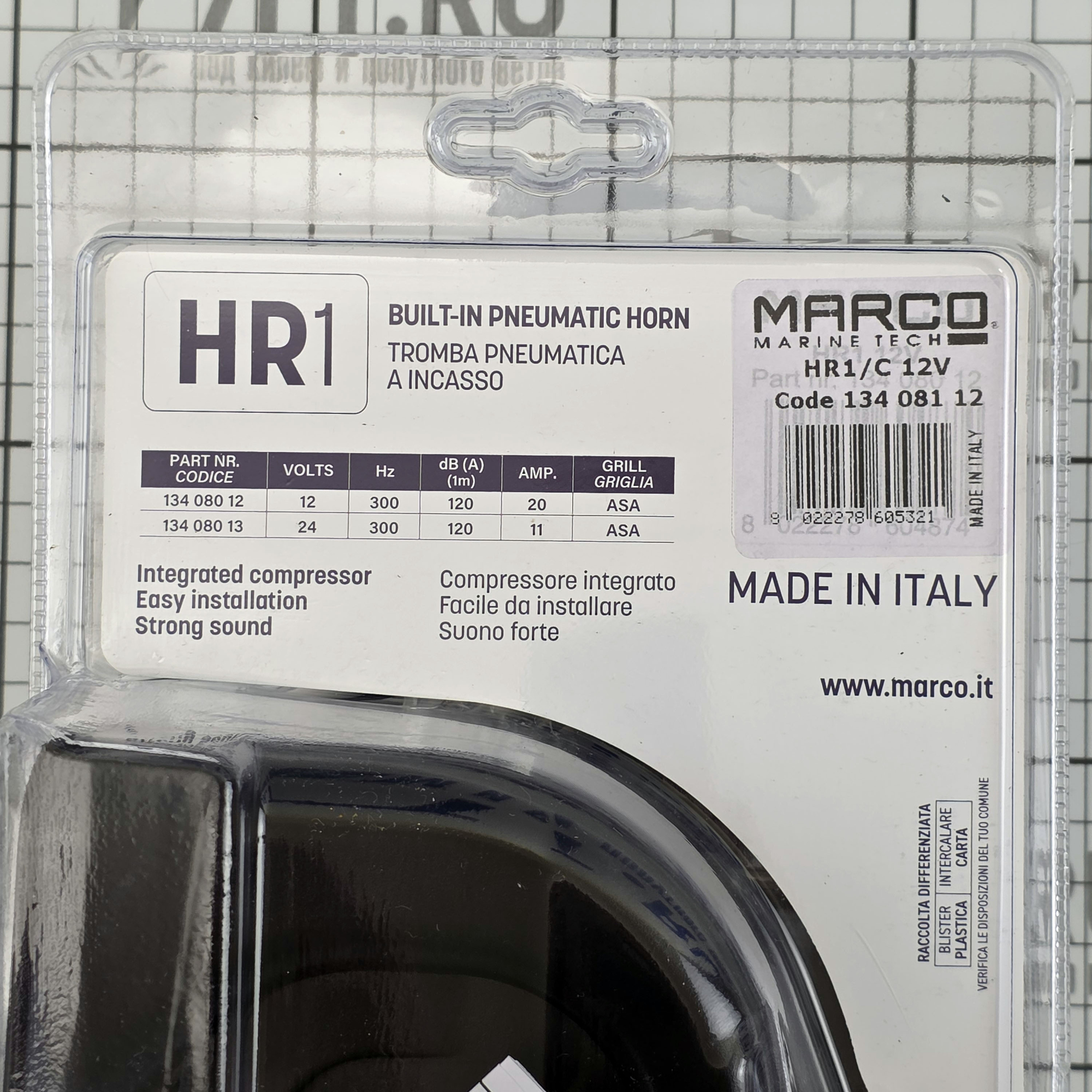 Купить Горн туманный Marco Hurricane HR1/C 13408112 12В 20А 120дБ 300Гц 120х156х202мм электропневматический с хромированной решеткой для судна до 12м 7ft.ru в интернет магазине Семь Футов