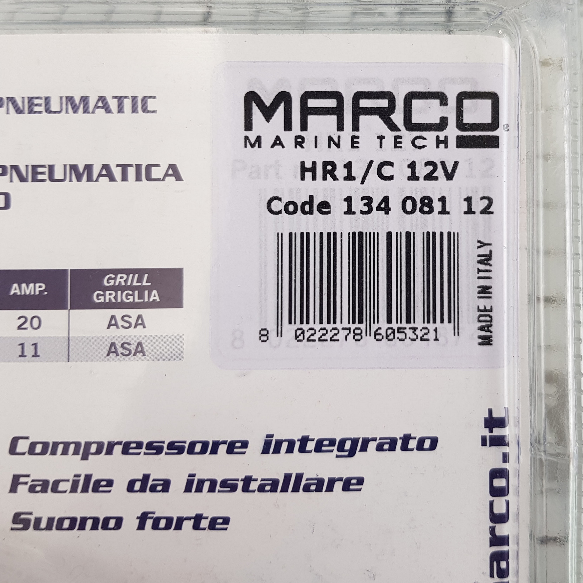 Купить Горн туманный Marco Hurricane HR1/C 13408112 12В 20А 120дБ 300Гц 120х156х202мм электропневматический с хромированной решеткой для судна до 12м 7ft.ru в интернет магазине Семь Футов