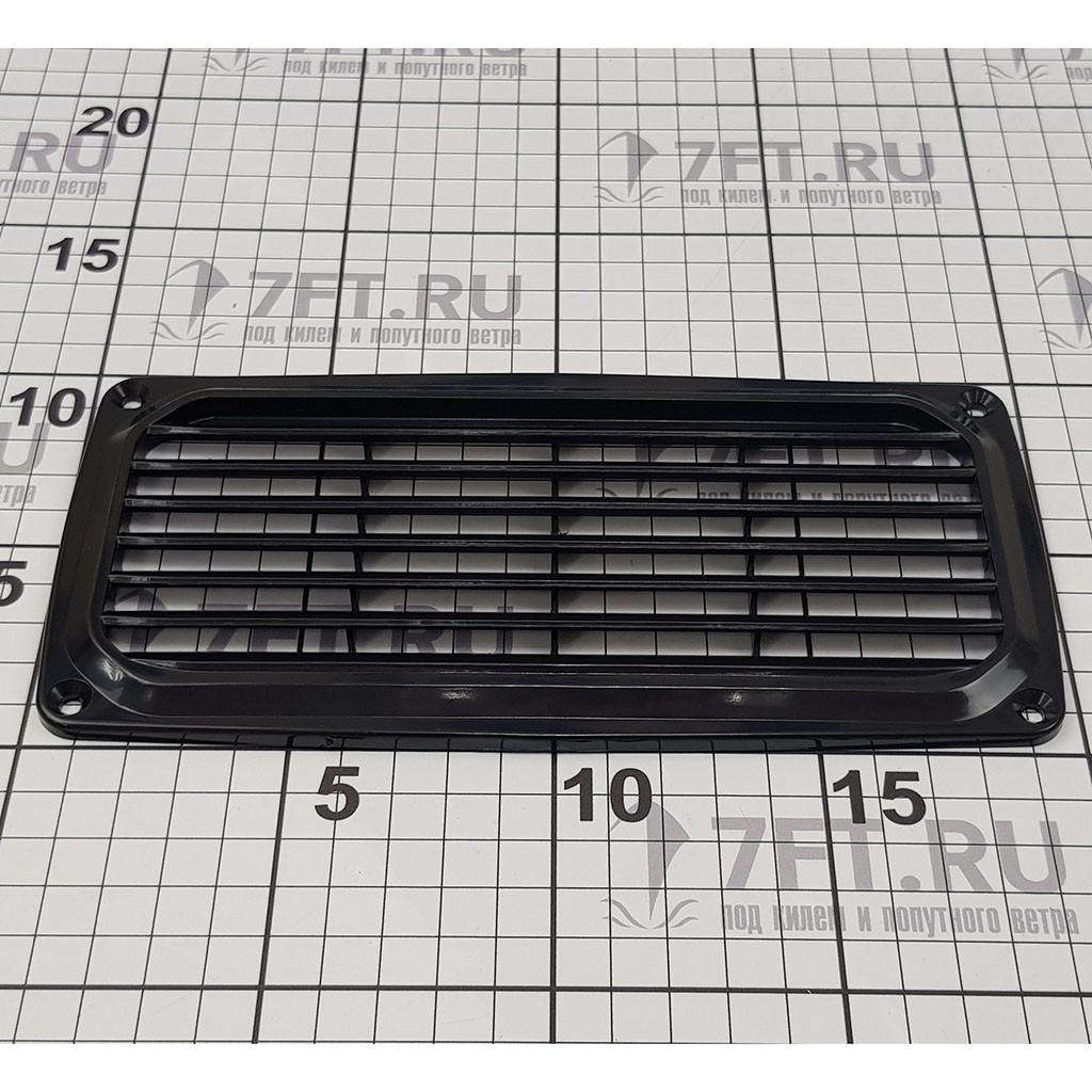 Купить Решетка вентиляционная прямоугольная Marine Quality 27390 100x200мм из чёрной пластмассы 7ft.ru в интернет магазине Семь Футов