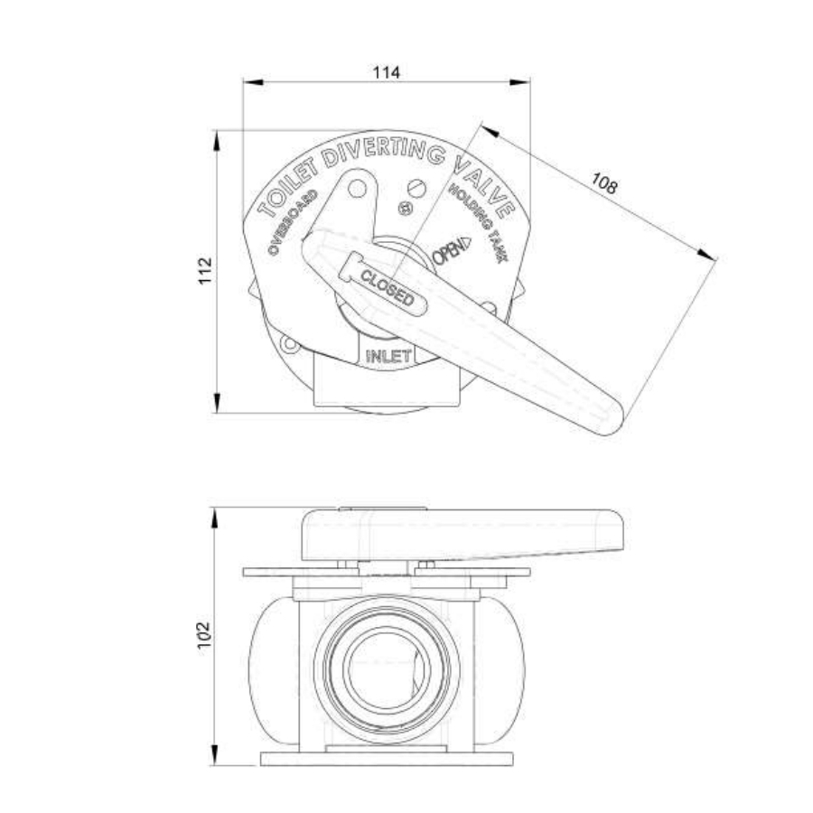 Купить Кран трехходовой для сточных вод TruDesign Aquavalve 90314 вн.резьба 1 1/2" из белого полиамида 7ft.ru в интернет магазине Семь Футов