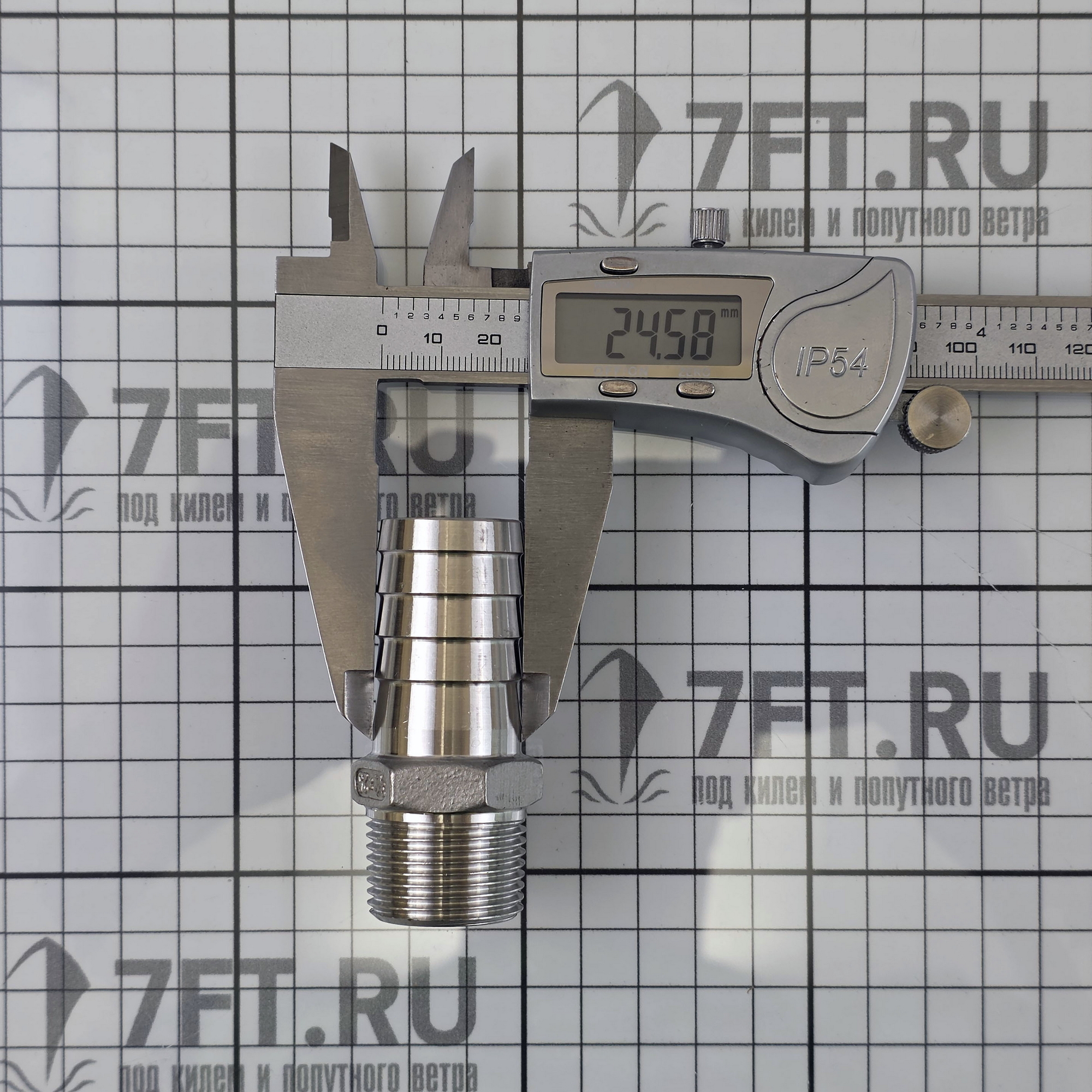 Купить Штуцер с наружной резьбой 3/8" под шланг Ø15мм из нержавеющей стали AISI316, Osculati 17.306.01 7ft.ru в интернет магазине Семь Футов