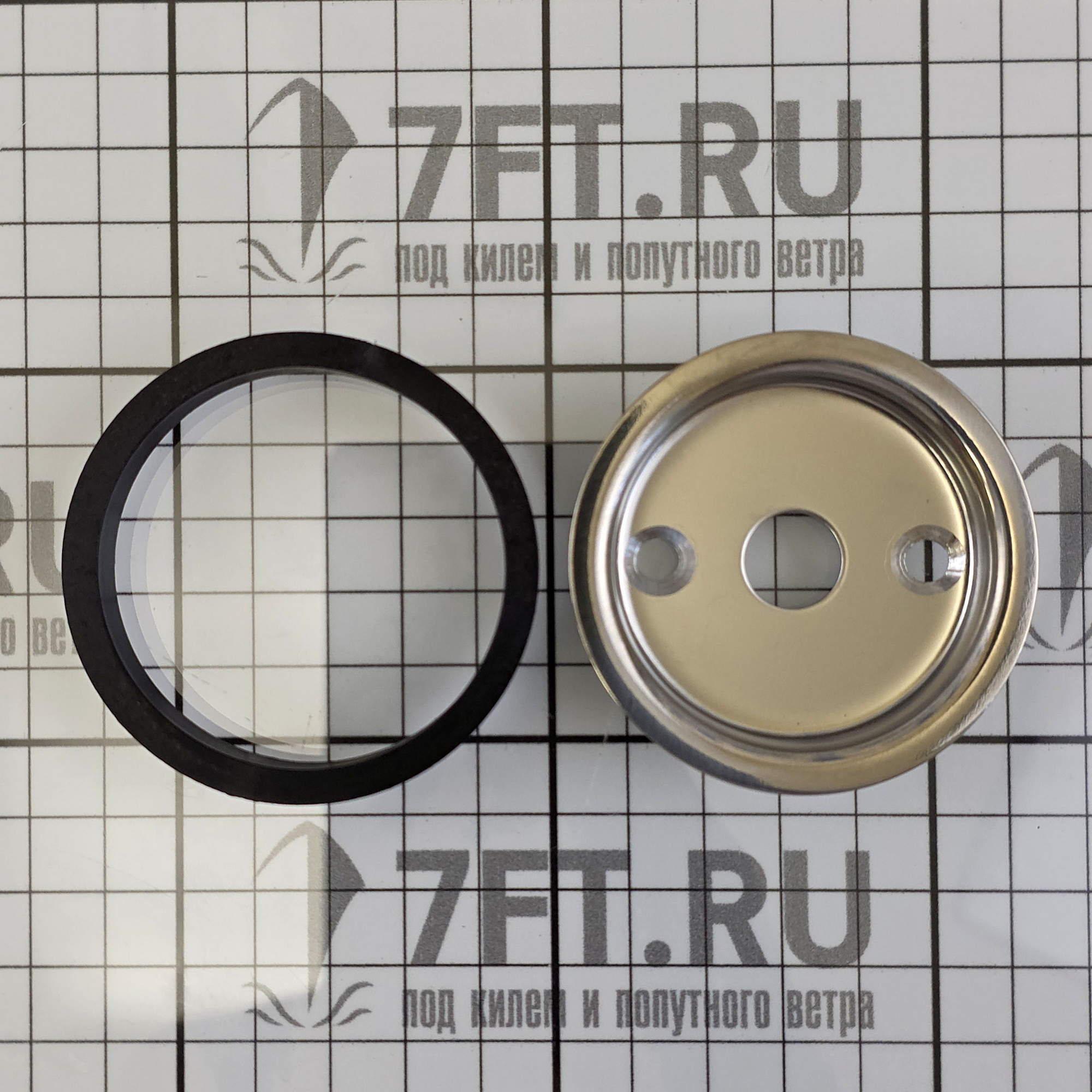 Купить Замок накладной дверной Marine Quality 17765 55x47мм с врезной накладкой и поворотной ручкой Ø55мм 7ft.ru в интернет магазине Семь Футов