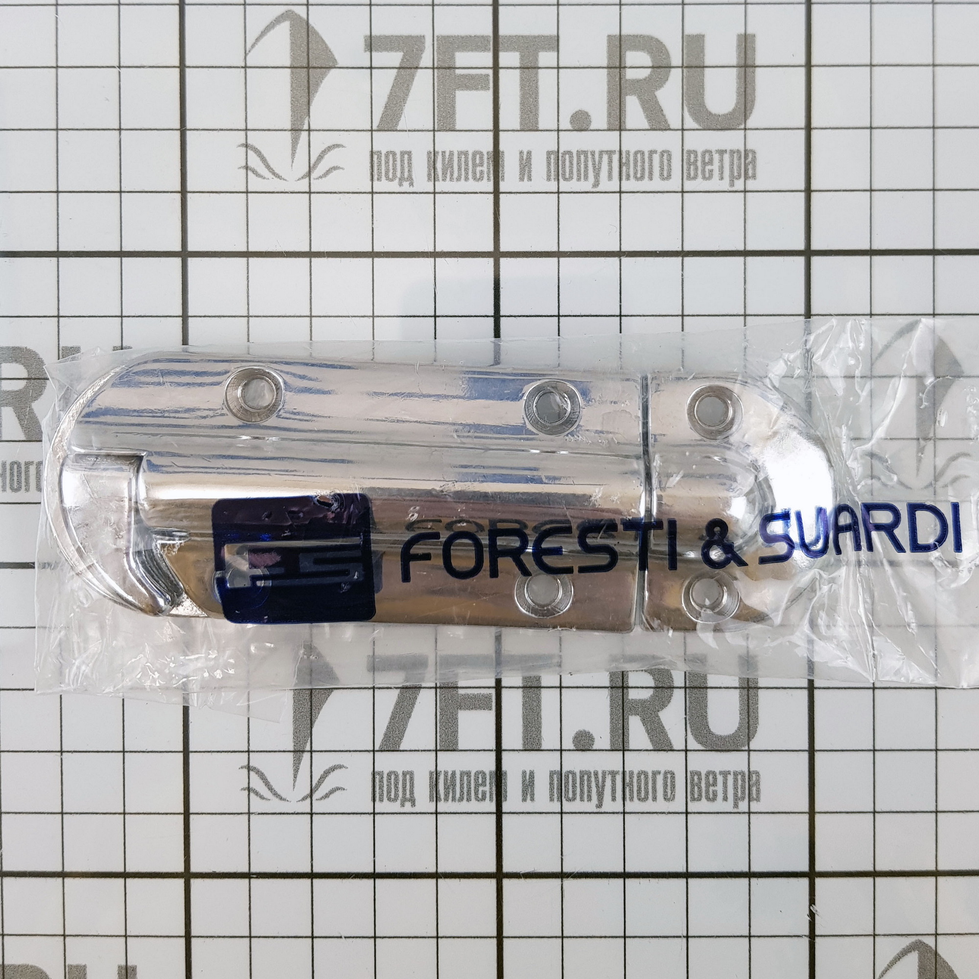 Купить Задвижка/шпингалет с пружиной Foresti&Suardi 210.C 120x40x12мм из хромированной латуни 7ft.ru в интернет магазине Семь Футов