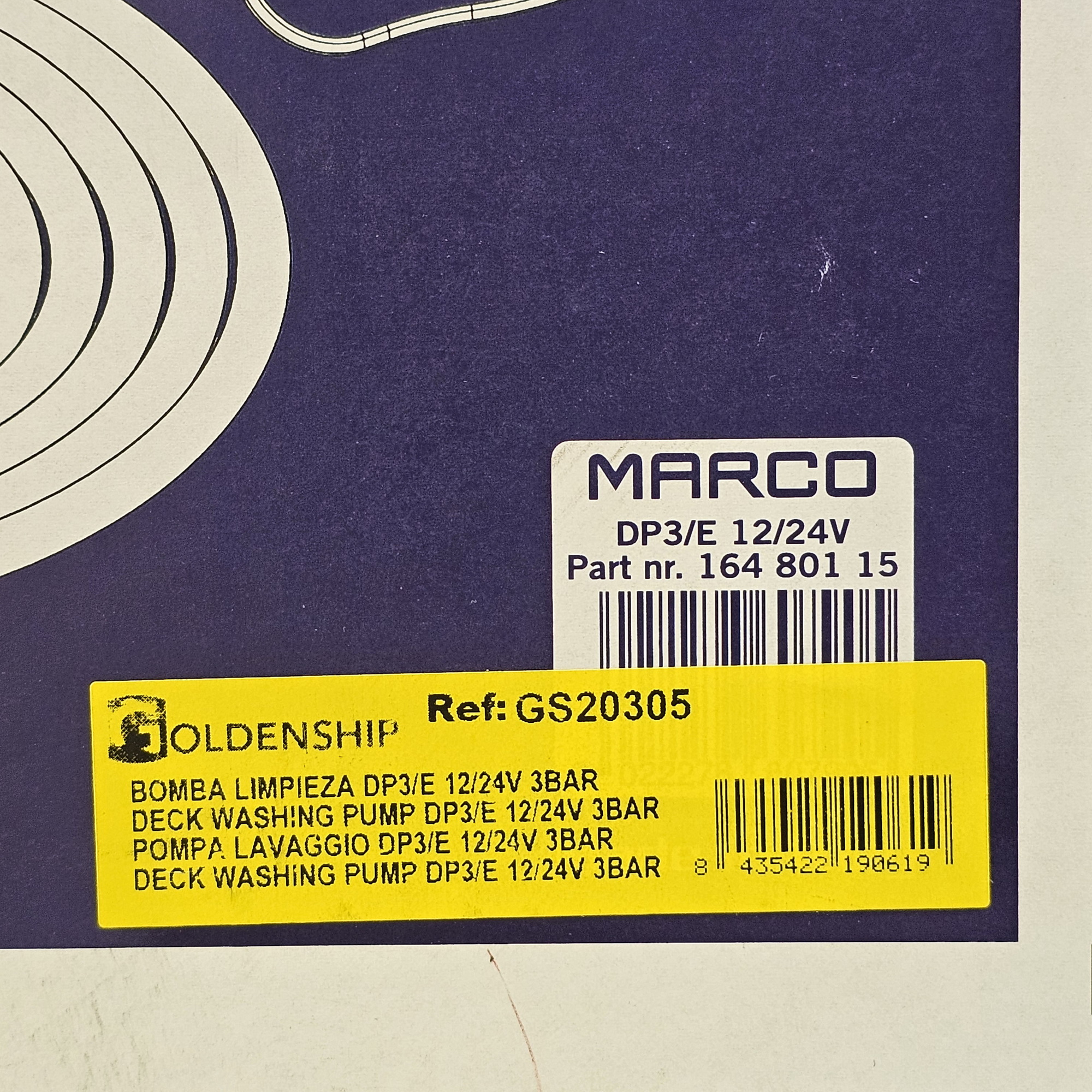 Купить Комплект для мытья палубы Marco DP3/E 16480115 12/24 В 14 л/мин 3 бар 7ft.ru в интернет магазине Семь Футов