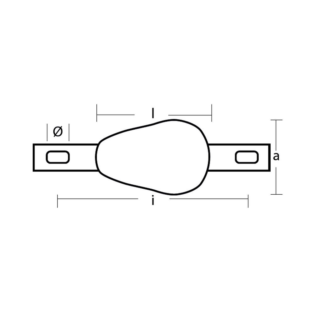 Купить Магниевый каплевидный анод Tecnoseal 00351-1MG 135x87x35мм с болтовым креплением 250x25x5мм 7ft.ru в интернет магазине Семь Футов