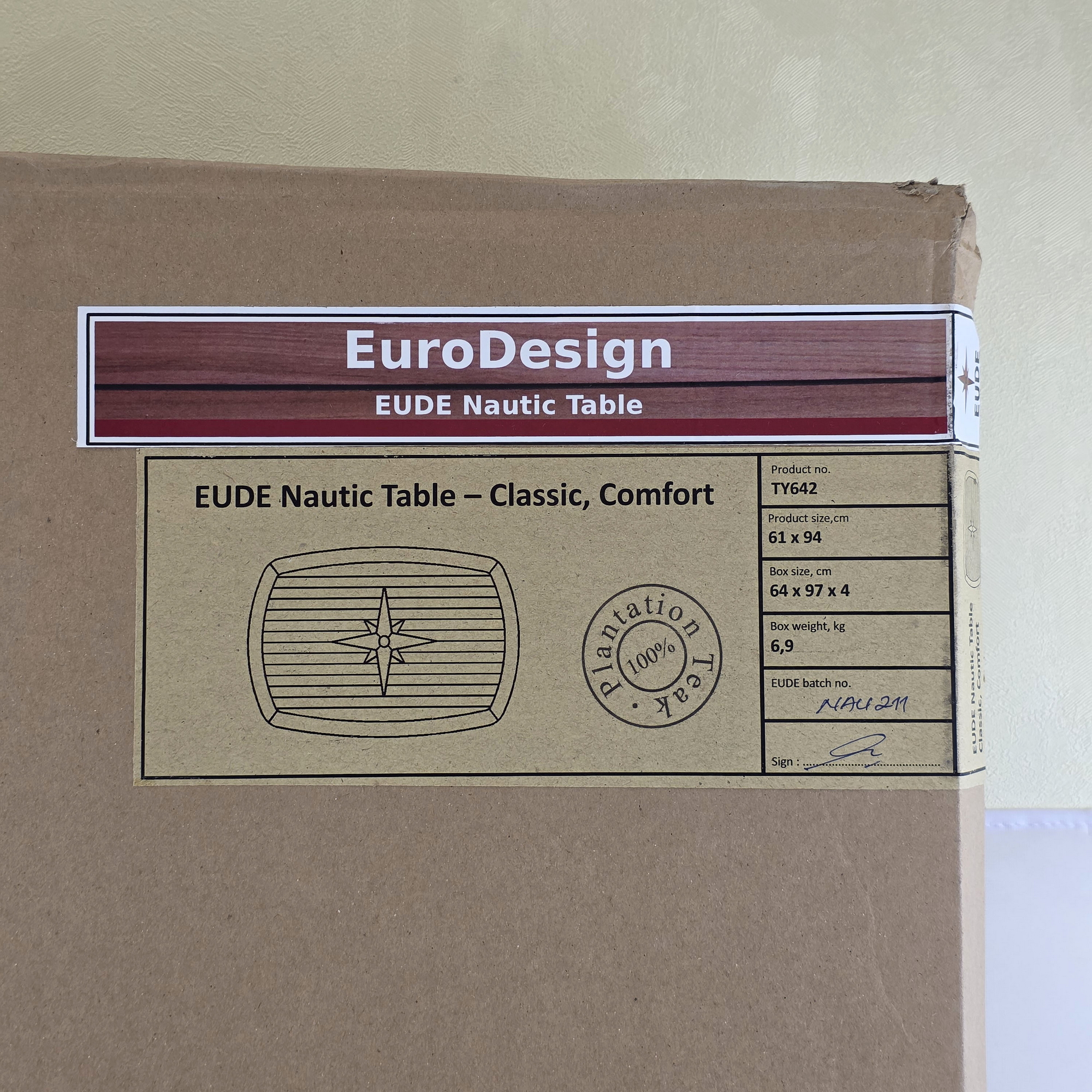 Купить Столешница тиковая Eude Marine Nautic Star TY642 940x610мм полуэлипс/бочка 7ft.ru в интернет магазине Семь Футов