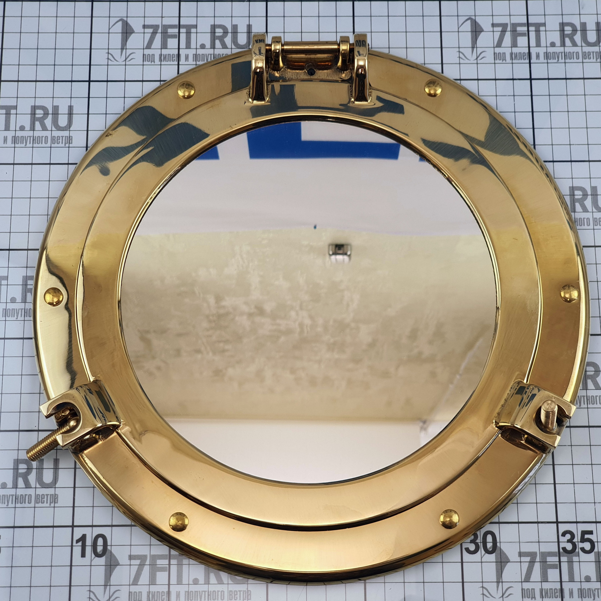 Купить Зеркало в иллюминаторе Foresti & Suardi 2001S.L Ø300x205мм из полированной латуни 7ft.ru в интернет магазине Семь Футов