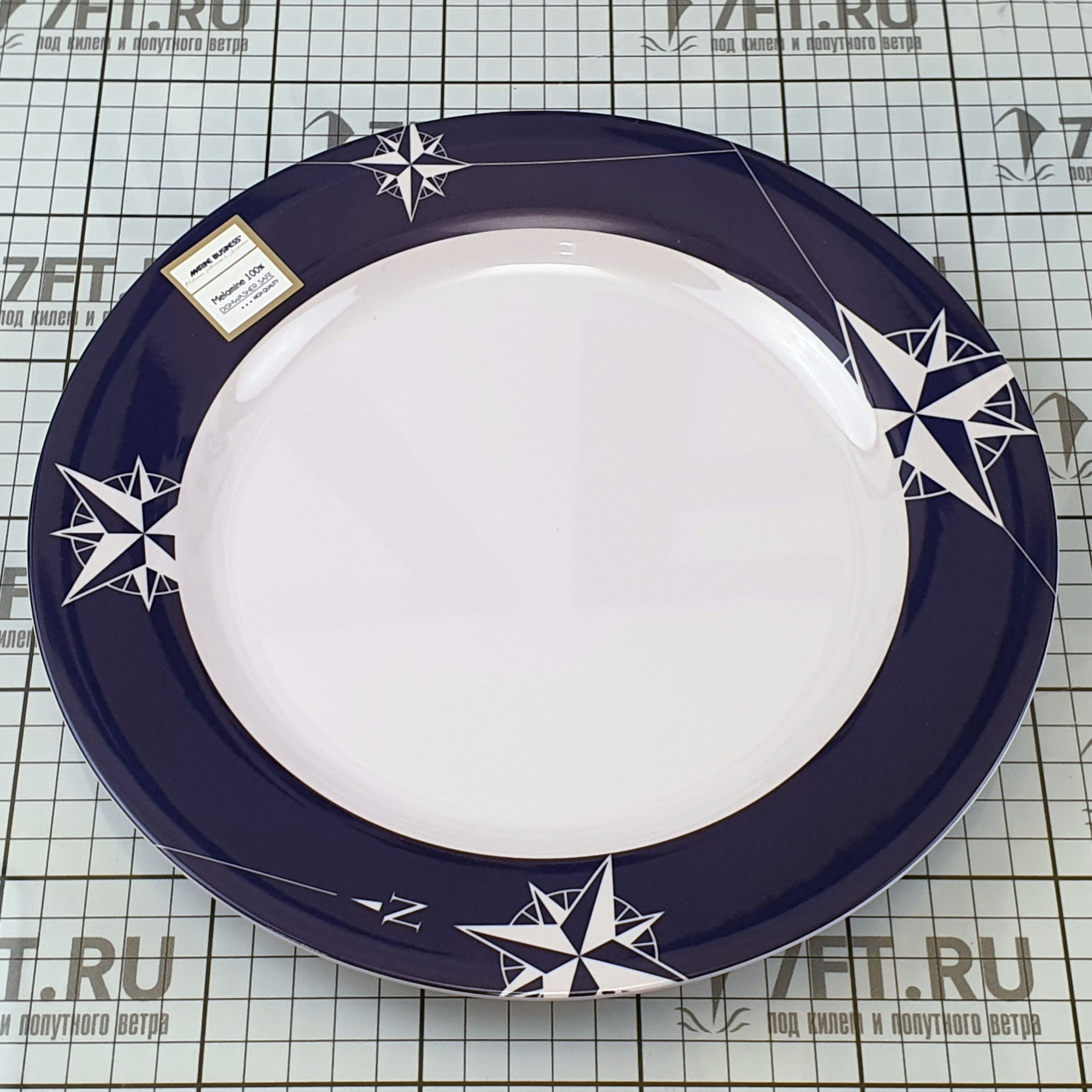 Купить Набор обеденных тарелок Marine Business Northwind 15001 Ø230мм 6шт из белого/синего меламина 7ft.ru в интернет магазине Семь Футов