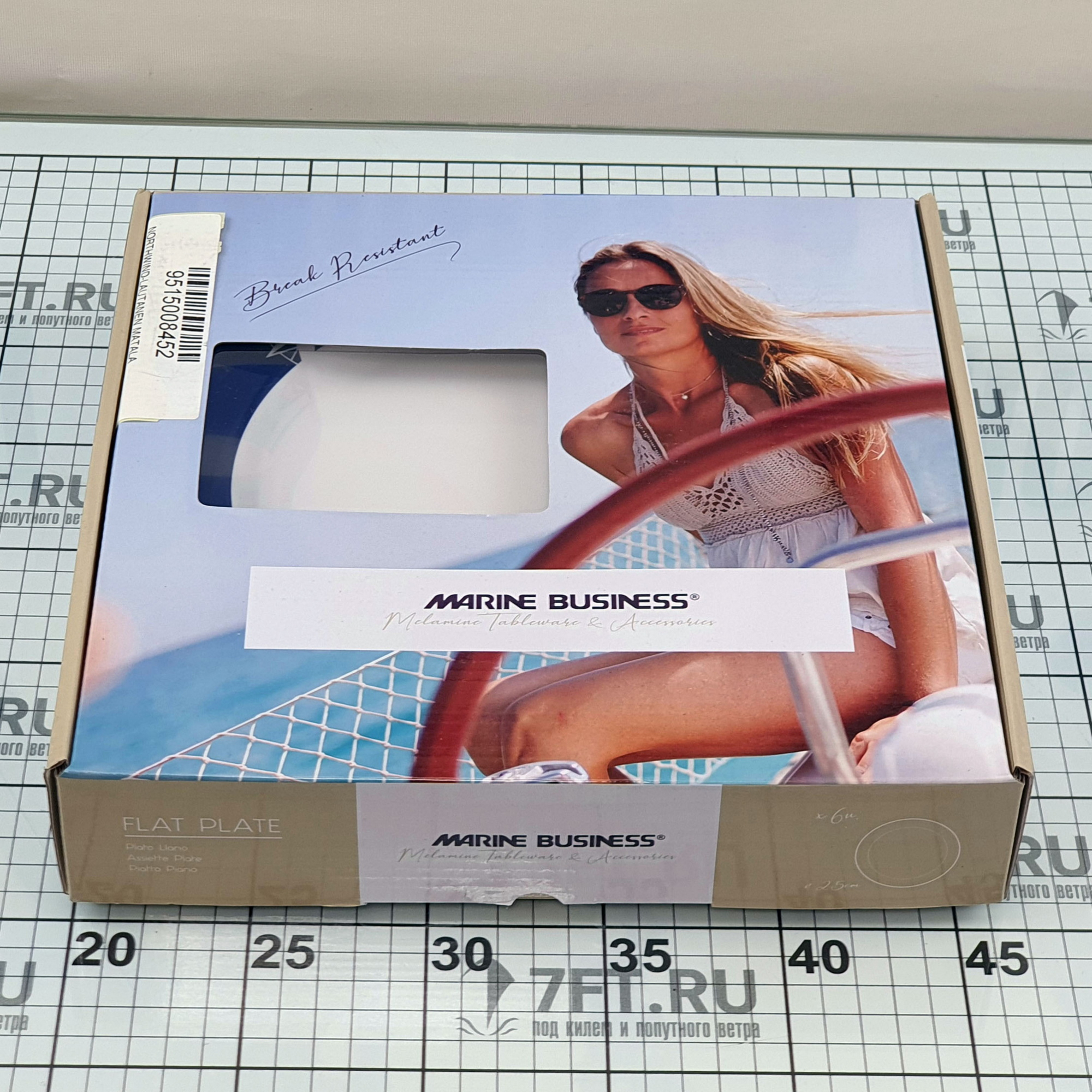 Купить Набор обеденных тарелок Marine Business Northwind 15001 Ø230мм 6шт из белого/синего меламина 7ft.ru в интернет магазине Семь Футов