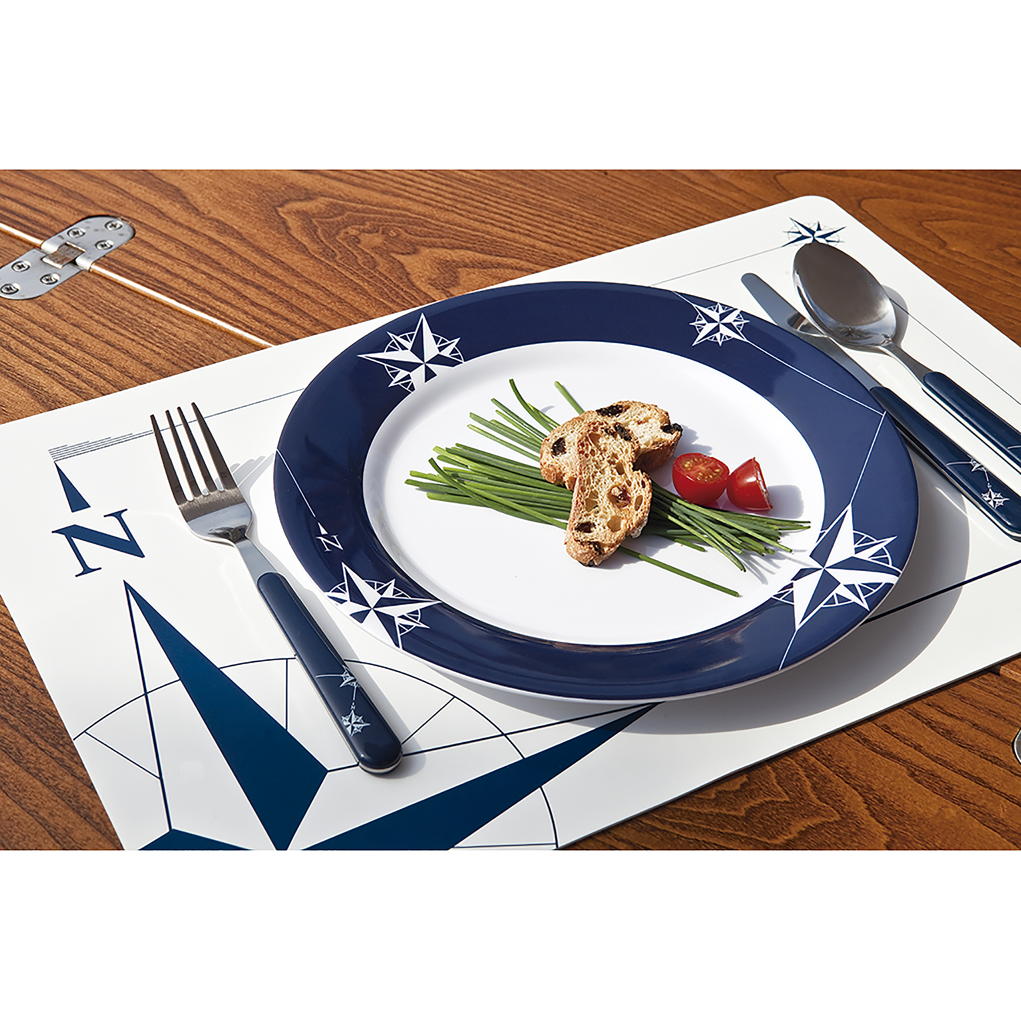 Купить Набор обеденных тарелок Marine Business Northwind 15001 Ø230мм 6шт из белого/синего меламина 7ft.ru в интернет магазине Семь Футов