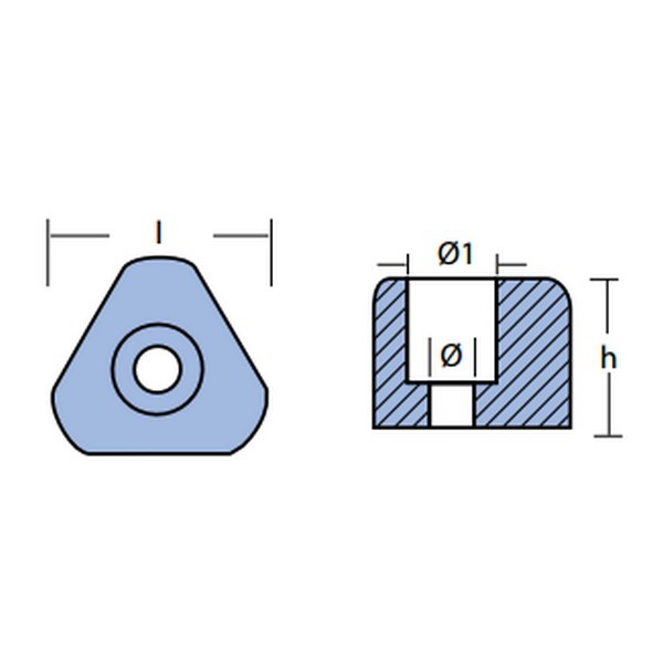 Купить Цинковый треугольный анод Tecnoseal 01022/1 27x16мм для гребных винтов Gori 18-20” 7ft.ru в интернет магазине Семь Футов