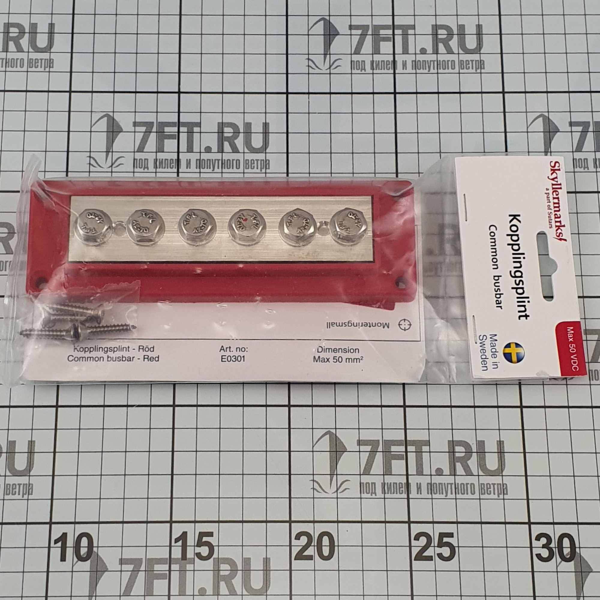 Купить Шина контактная винтовая Skyllermarks E0301 12В 1000А 6 клемм М8 красная 7ft.ru в интернет магазине Семь Футов