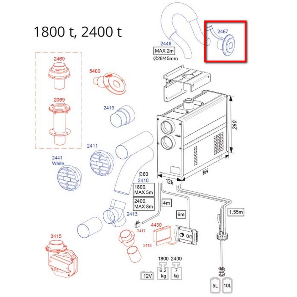 Купить Выхлопной коаксиальный патрубок Wallas 2467 7ft.ru в интернет магазине Семь Футов