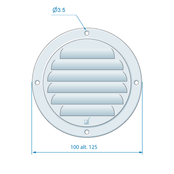 Купить Решетка вентиляционная круглая из нержавеющей стали Roca 481440 102 мм 7ft.ru в интернет магазине Семь Футов