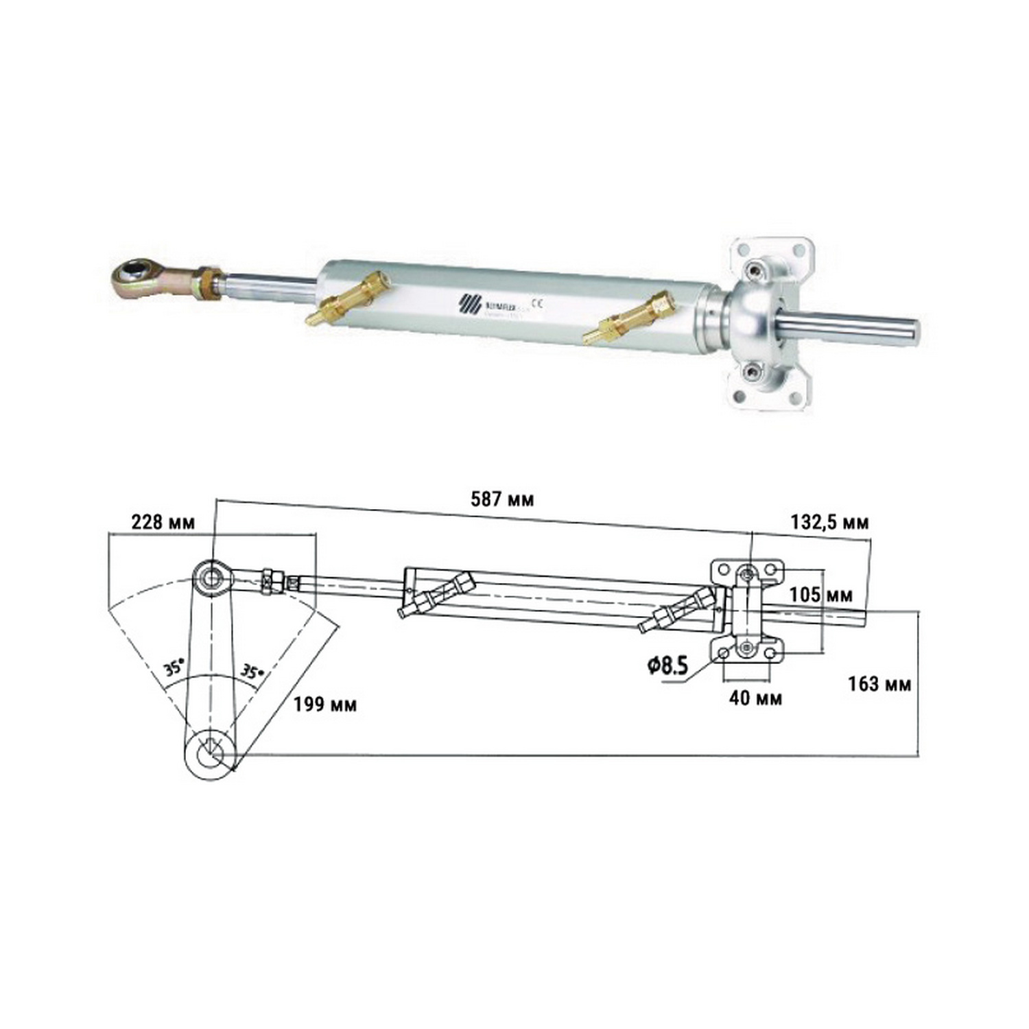 Купить Гидроцилиндр привода румпеля Ultraflex UC 215-1 39433C 7ft.ru в интернет магазине Семь Футов