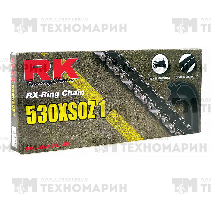 Купить Цепь для мотоцикла до 1000 см³ (с сальниками RX-RING) 530XSOZ1-114 RK Chains 7ft.ru в интернет магазине Семь Футов