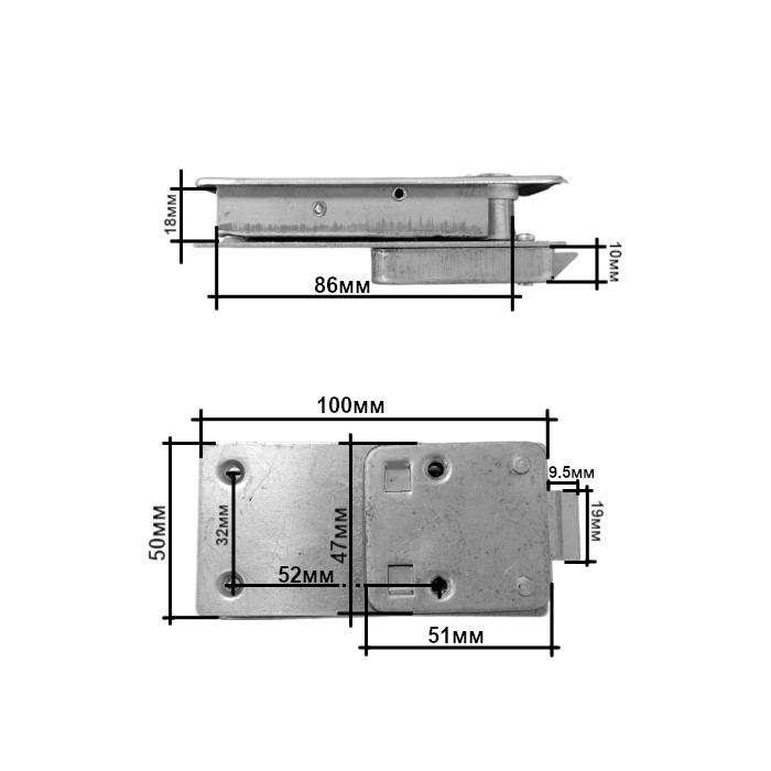 Купить Замок врезной SUNFINE 27x100x50 мм с ключами для рундуков и шкафчиков SF31081 7ft.ru в интернет магазине Семь Футов