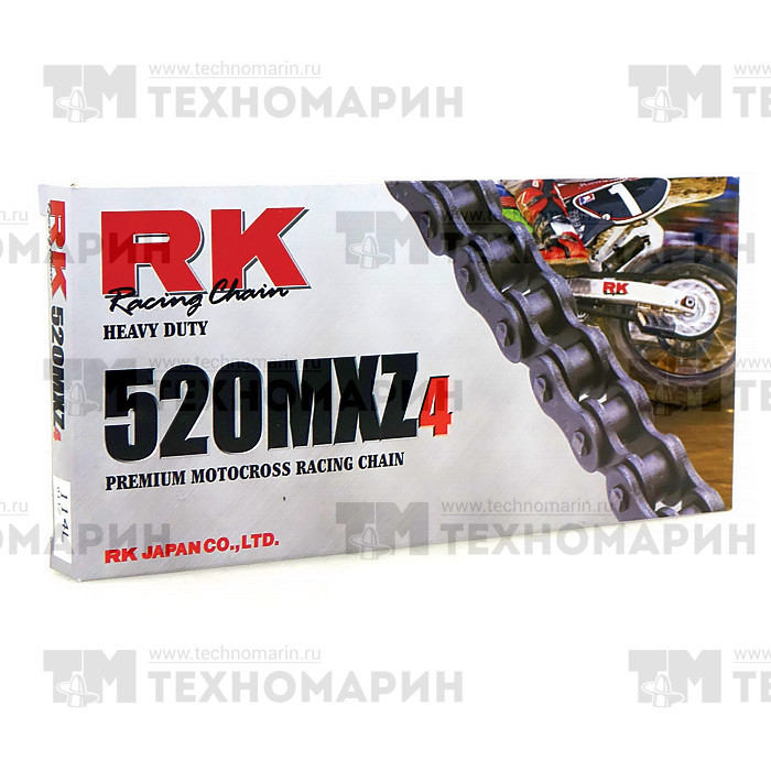 Купить Цепь для мотоцикла до 500 см³ (без сальников) 520MXZ4-114 RK Chains 7ft.ru в интернет магазине Семь Футов