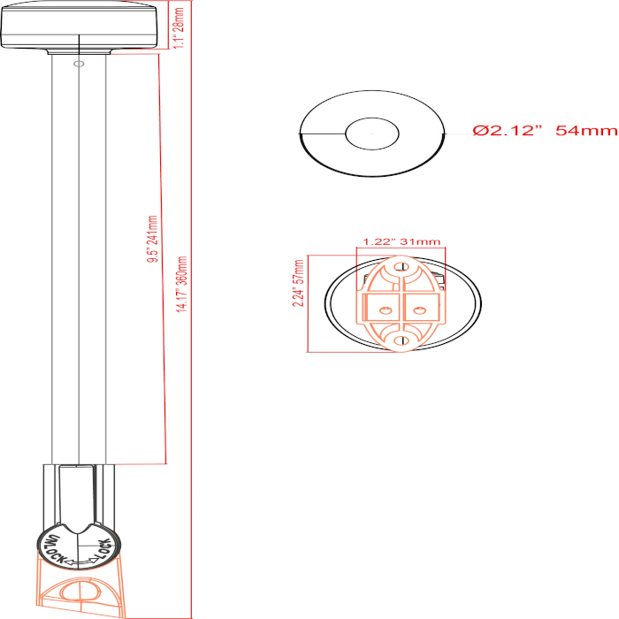 Купить Круговой огонь Anheart Marine B011384 360мм 12В 1,5Вт IP65 360° белый свет 4000-4500К светодиодный на наклонной стойке из чёрного пластика и нержавеющей стали 7ft.ru в интернет магазине Семь Футов