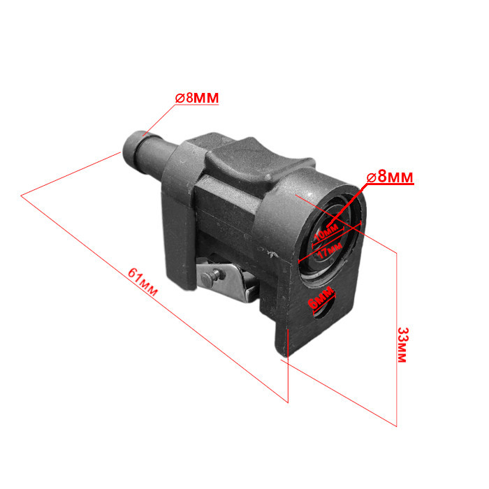 Купить Коннектор топливный SUNFINE тип Yamaha/Mercury, 8мм, 6Y1-24305-06 SF80212-2 7ft.ru в интернет магазине Семь Футов