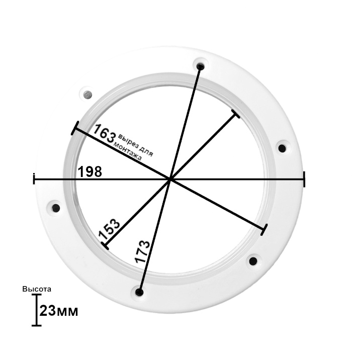 Купить Крышка люка технологическая SUNFINE 153 мм, белая SF20312-2W 7ft.ru в интернет магазине Семь Футов