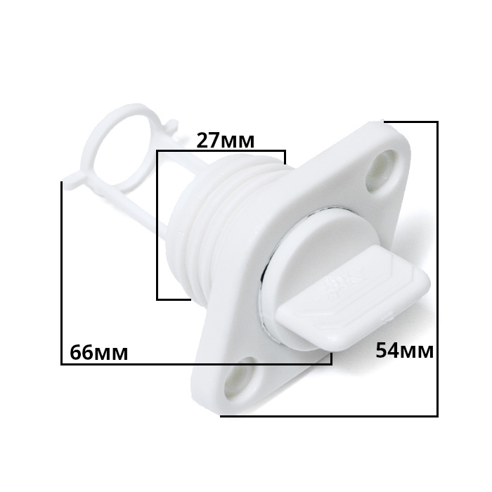 Купить Заглушка дренажная SUNFINE 53x34x66 мм, пластик белый SF20328-2 7ft.ru в интернет магазине Семь Футов