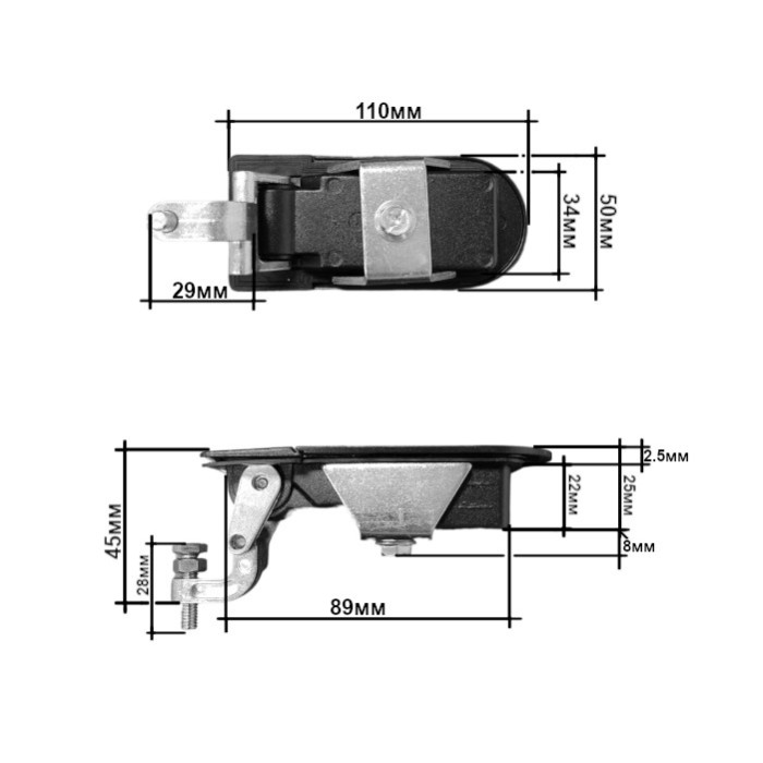 Купить Фиксатор кнопочный врезной SUNFINE 110x50x45мм, цинковый сплав черного цвета SF31228B 7ft.ru в интернет магазине Семь Футов