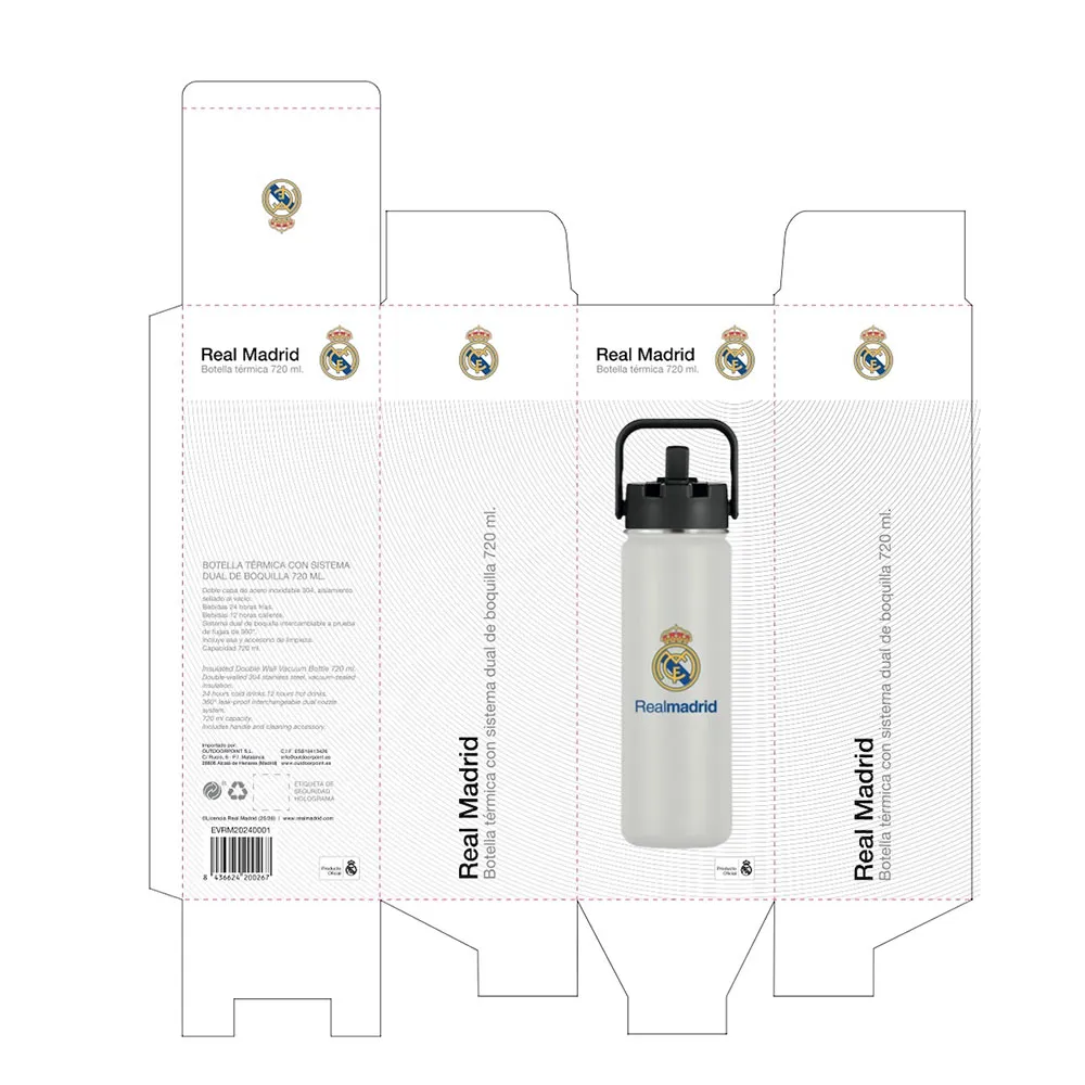 Купить Real madrid EVRM20240001-UNIT термос 720ml Бесцветный  White / Blue 7ft.ru в интернет магазине Семь Футов