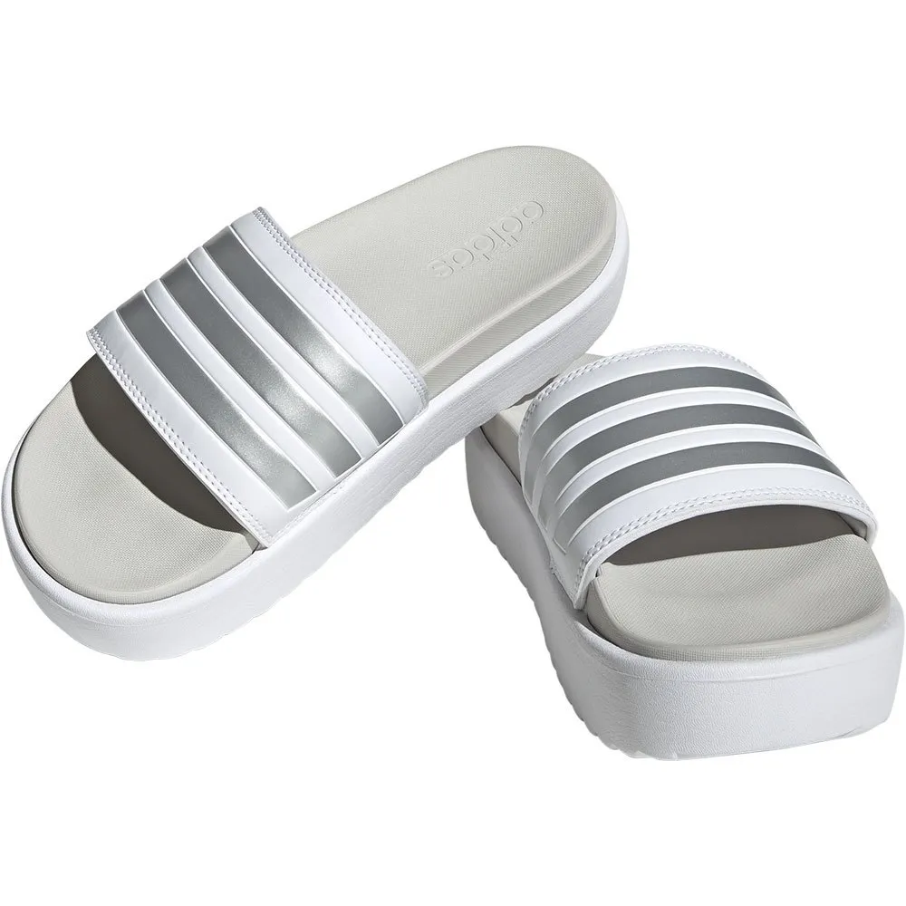 Купить adidas ie9703/9 Шлёпанцы Adilette Platform Ftwr White / Zero Met / Grey One 32x20x10 EU 43.5 7ft.ru в интернет магазине Семь Футов