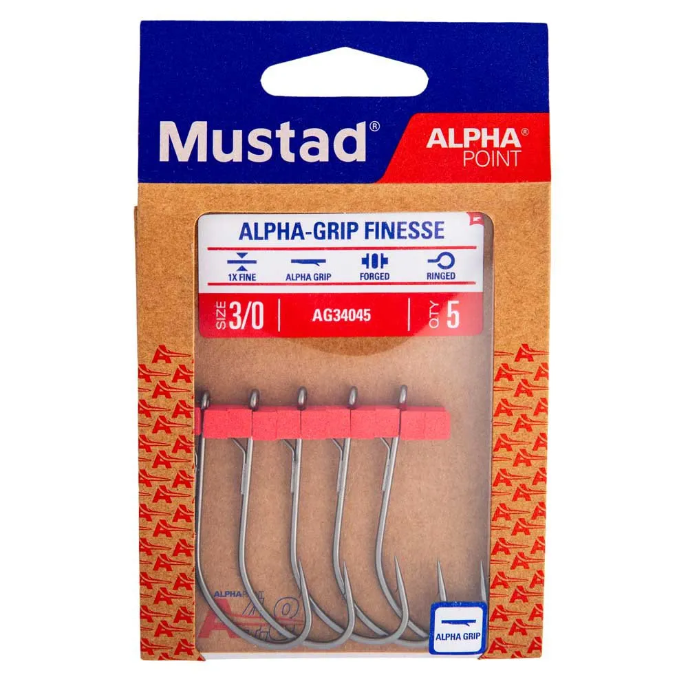 Купить Mustad AG34045-TX-4-8A Alpha-Grip Finesse Крючки С Одним Глазком TitanX 4 7ft.ru в интернет магазине Семь Футов