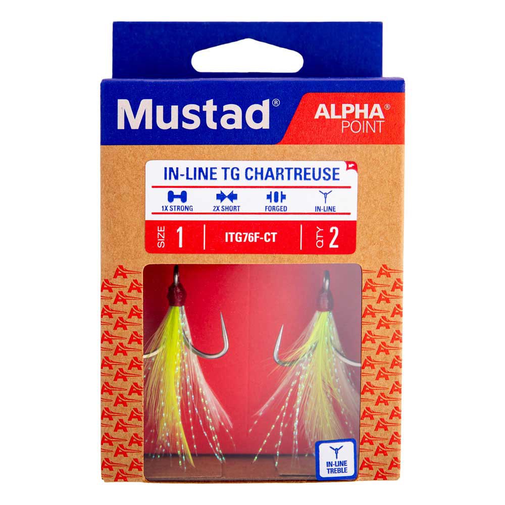 Купить Mustad ITG76F-CT-6-2A Feather Triple Grip Тройной Крючок  Titan Steel 6 7ft.ru в интернет магазине Семь Футов