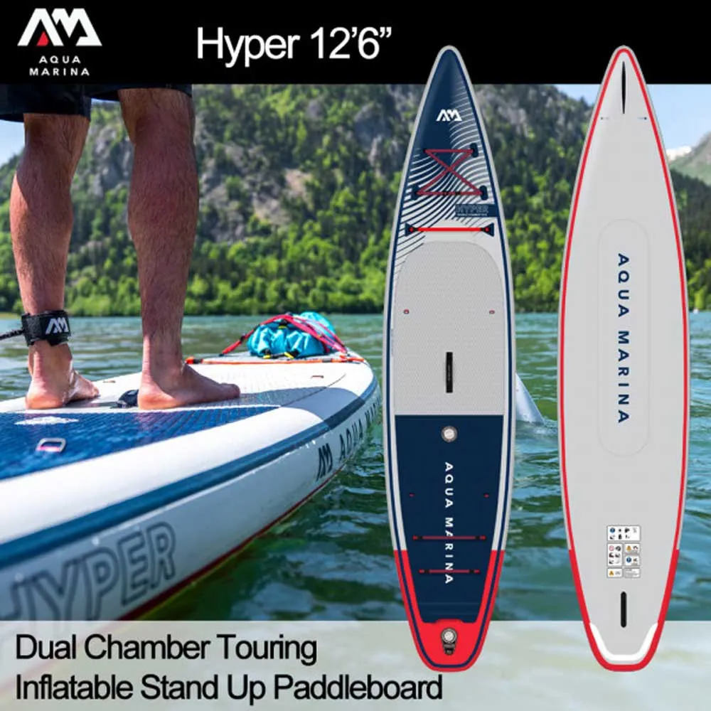 Купить Aqua marina bt-23hy02 Надувной комплект для падлбординга Hyper 12´6´´ Navy 44x26x95 381 cm 7ft.ru в интернет магазине Семь Футов