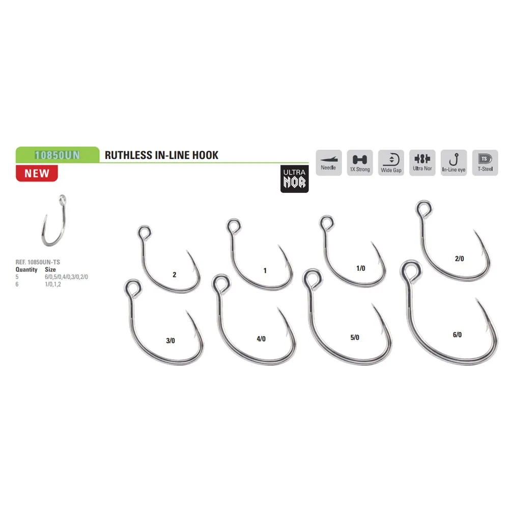 Купить Mustad 10850UN-TS-5/0-5U Однобородный крючок с бородкой Ruthless In-Line Серебристый Titan Steel 5/0 7ft.ru в интернет магазине Семь Футов