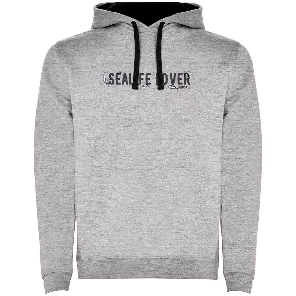 Купить Kruskis SU1067055802C079 Толстовка с капюшоном Sealife Lover Two-Colour Серый Heather Grey / Black 2XL 7ft.ru в интернет магазине Семь Футов